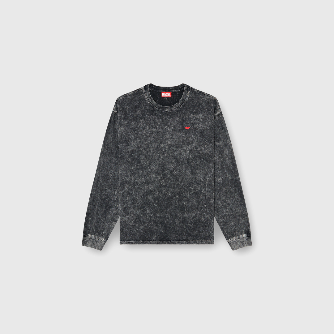 Diesel - Haut à manches longues avec effet traité - T-Shirts - Homme - Gris