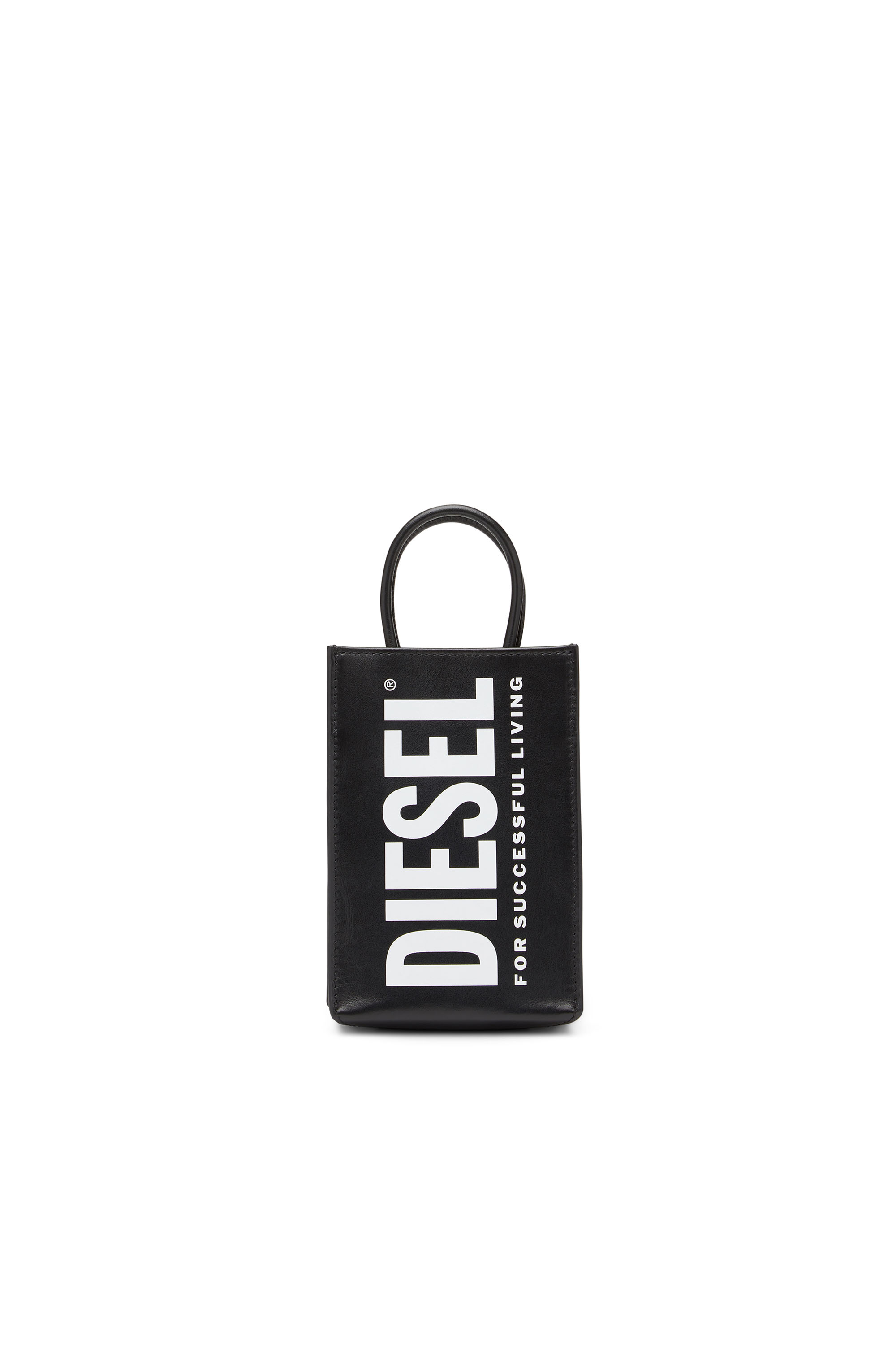 Diesel - Mini borsa shopper in pelle con logo - Shoppers - Unisex - Nero