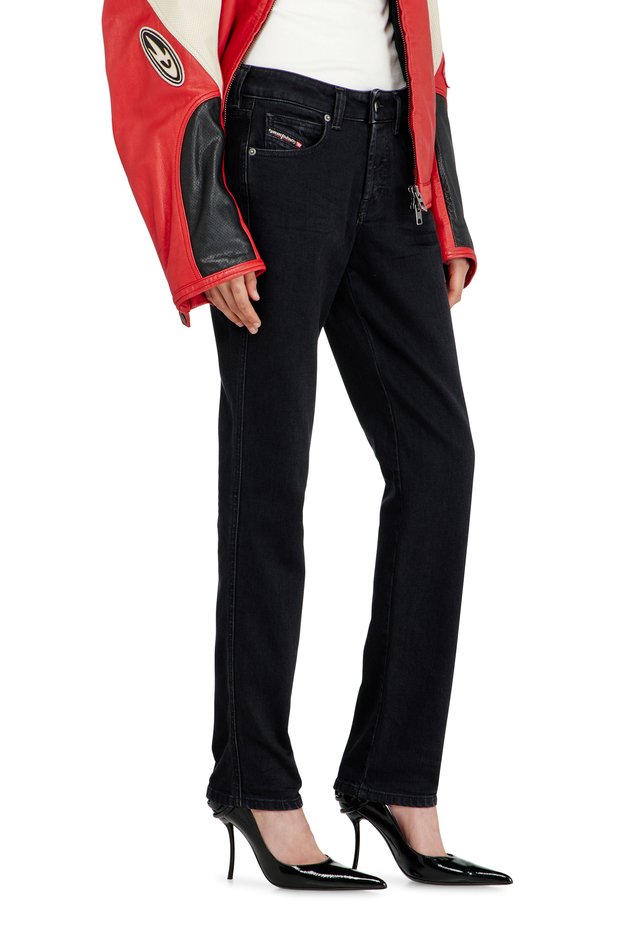 Diesel - Woman's Slim Jeans 1992 D-Jiann 09N89, Black/Dark grey - 4