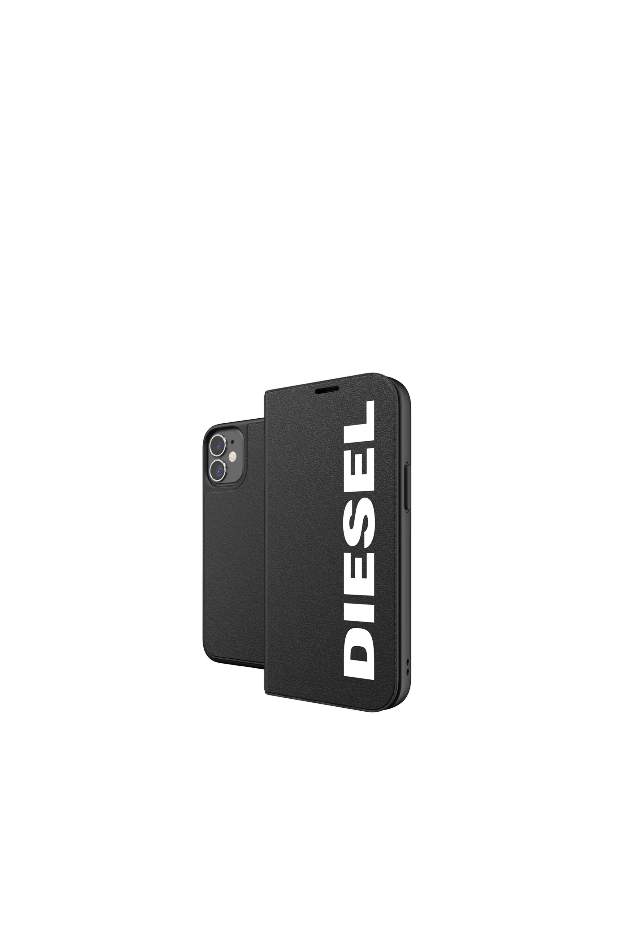 Diesel - Custodia a portafoglio per iPhone 12 Mini - Cover - Unisex - Nero