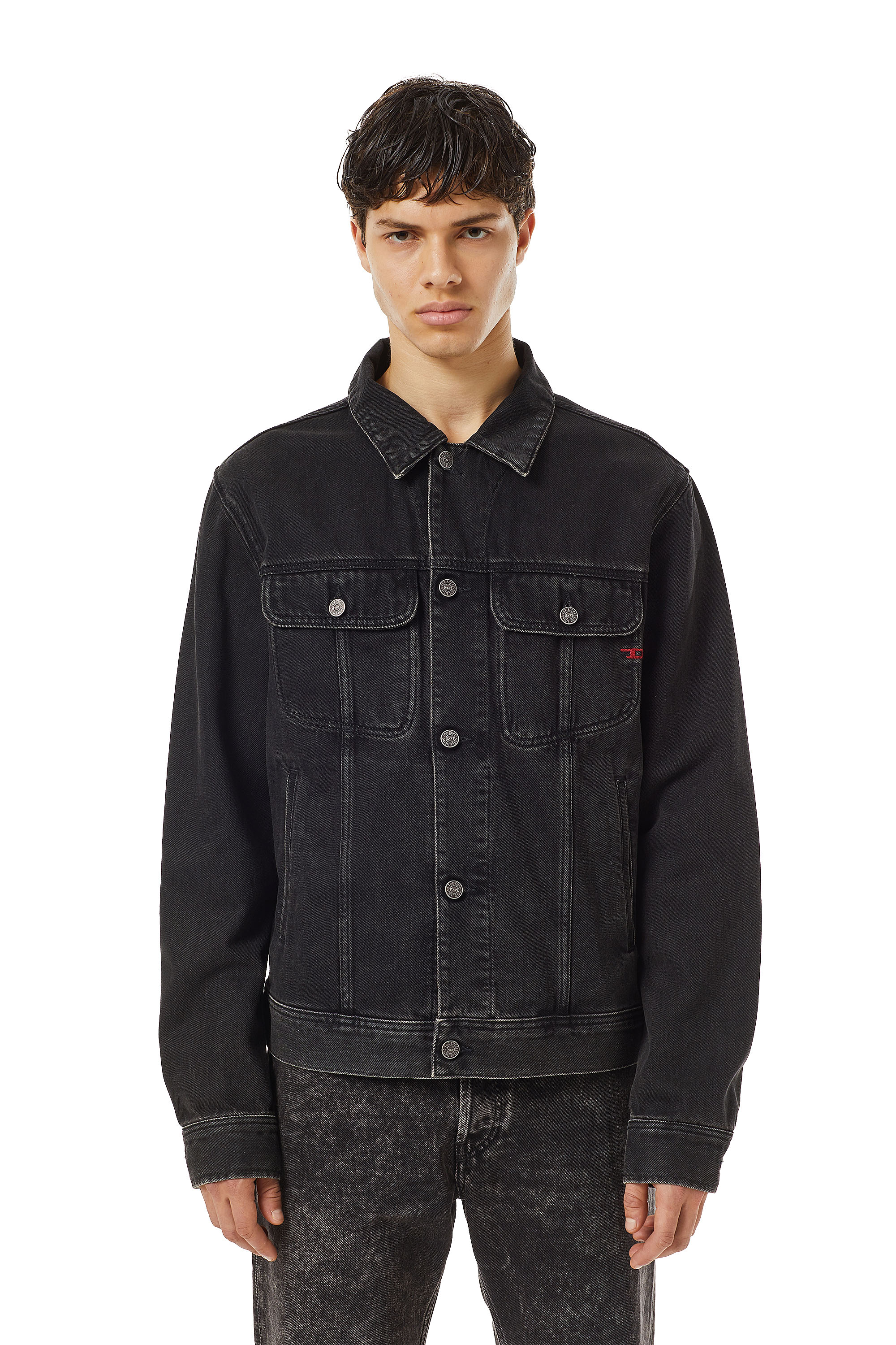 Diesel - Regular-fit trucker jacket - Denim Jackets - Man - Black