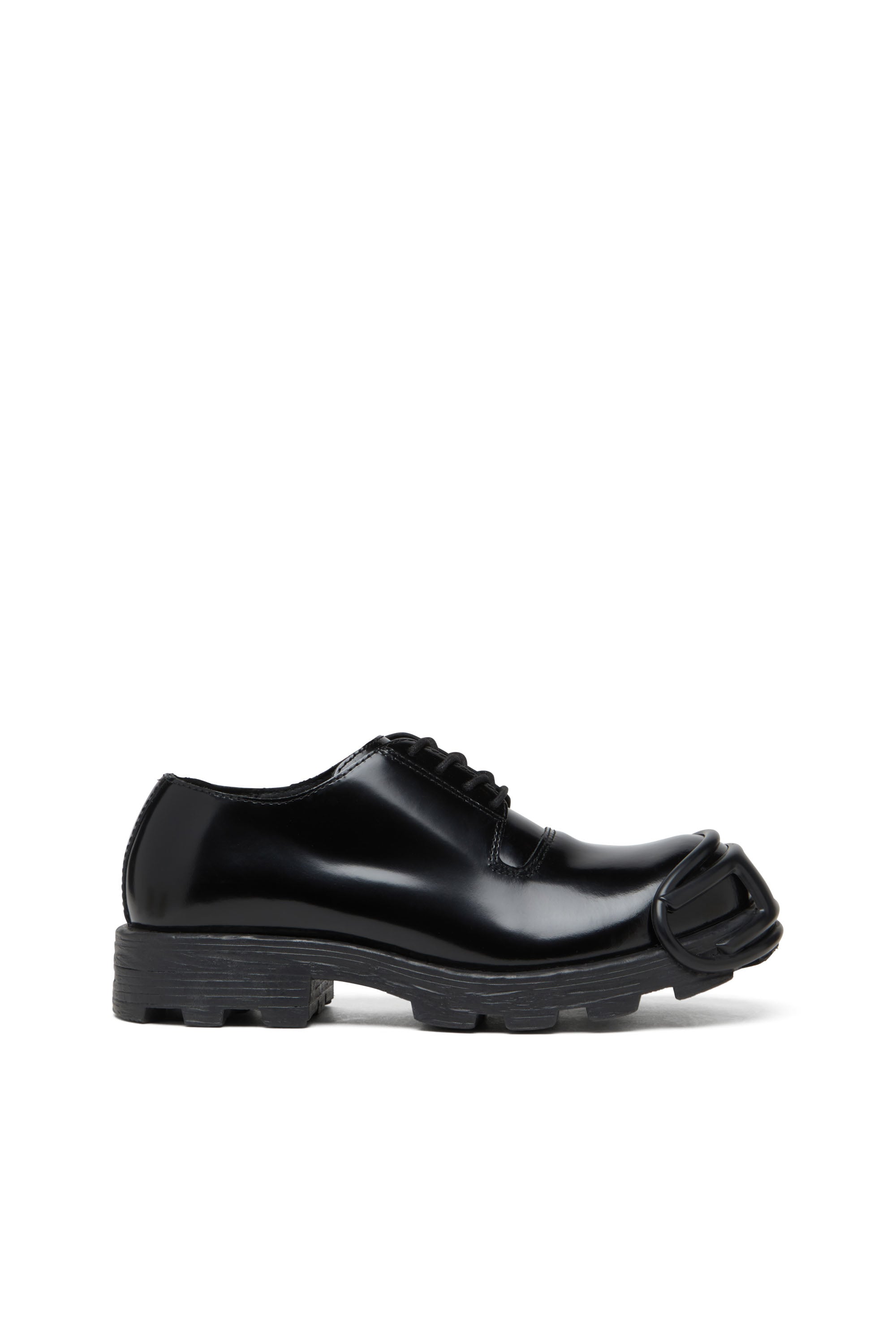 Diesel - D-Hammer-Leather lace-up shoes with oval D toe cap - Lace Ups and Clogs - Man - Black