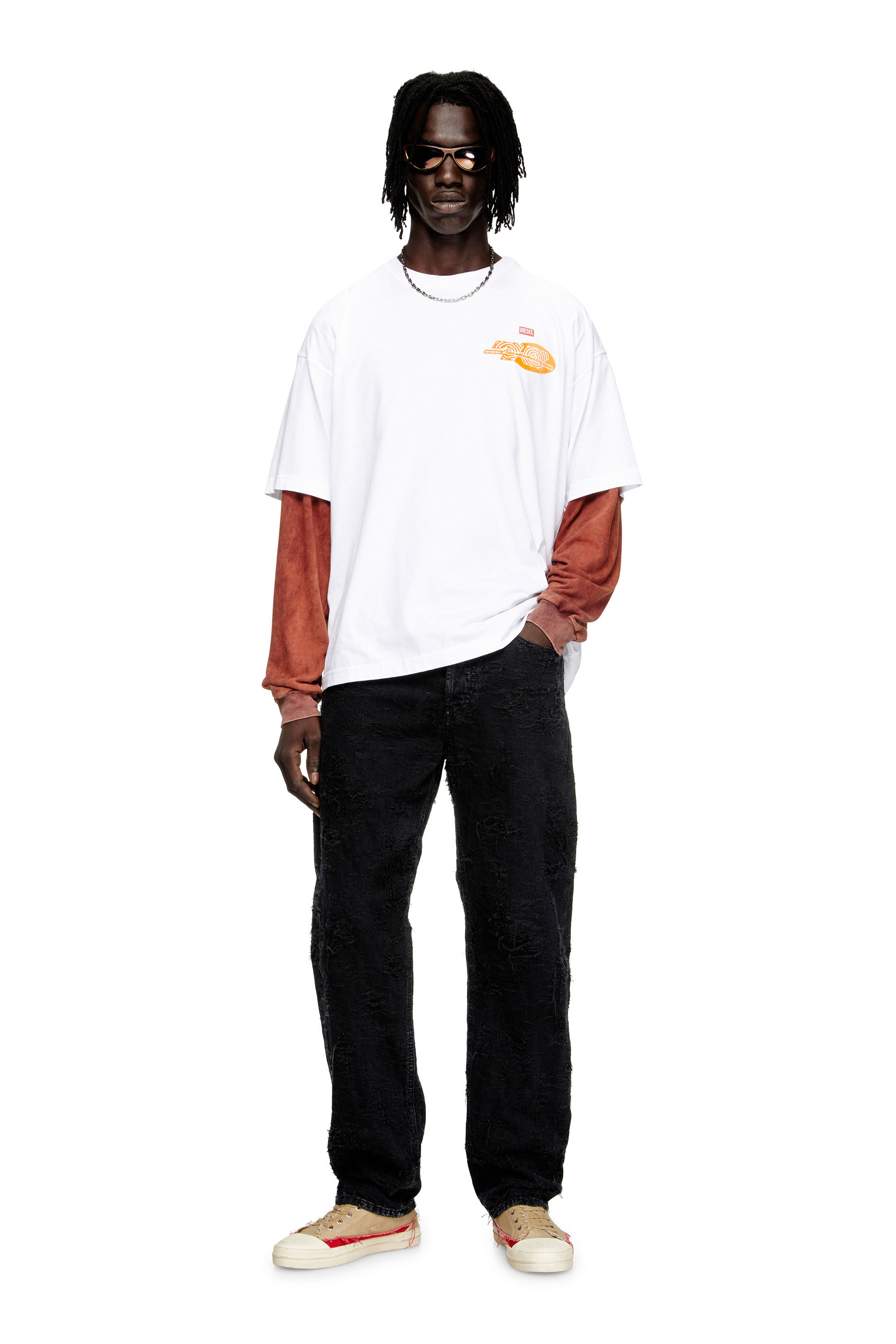 Diesel - T-BOXT-T23, Man's Cotton T-shirt with graphic print in White - 2