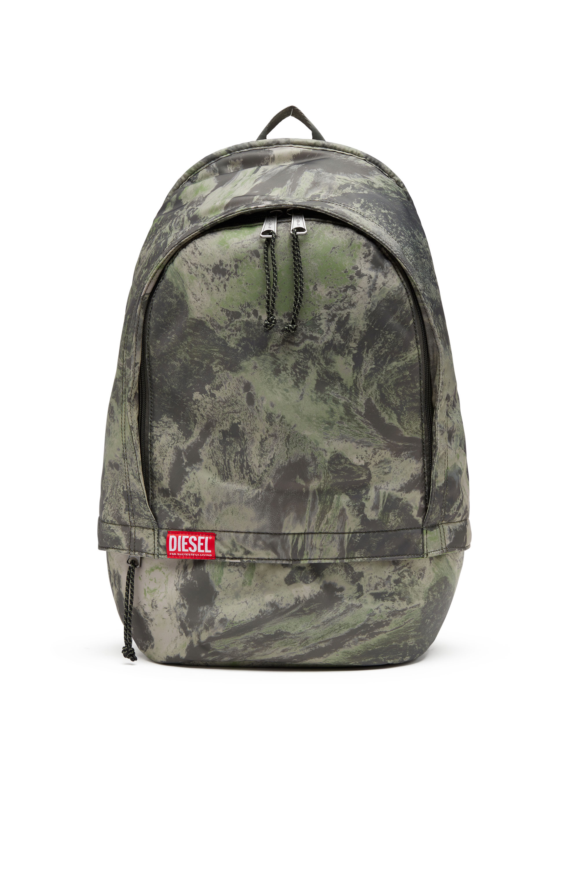Diesel - Rave Backpack X - Backpack in recycled earth-print fabric - Backpacks - Man - Multicolor