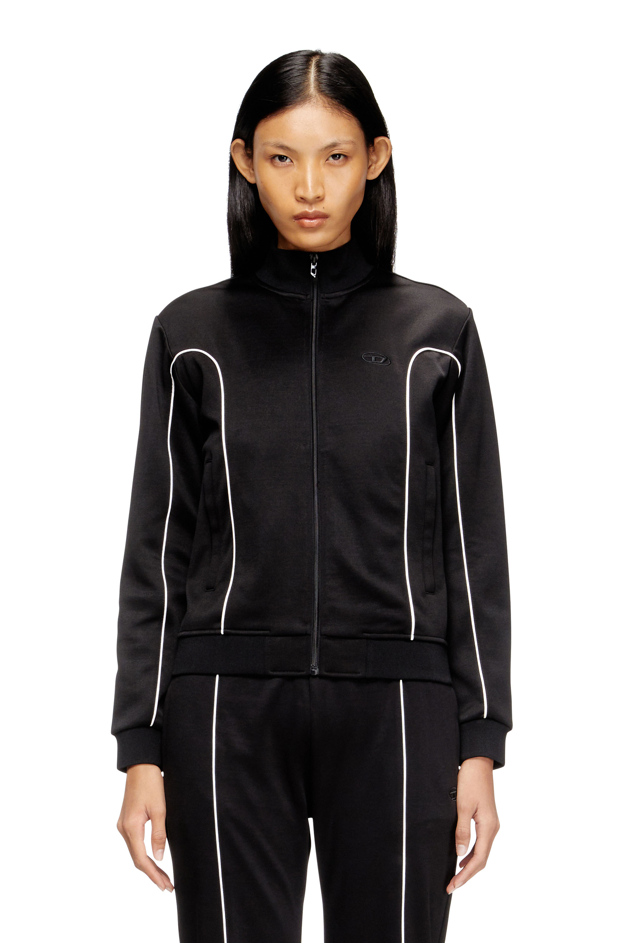 Diesel Ženský Multicolor - Sweat-Jacket With Contrast Piping - Sweaters - Woman Médium