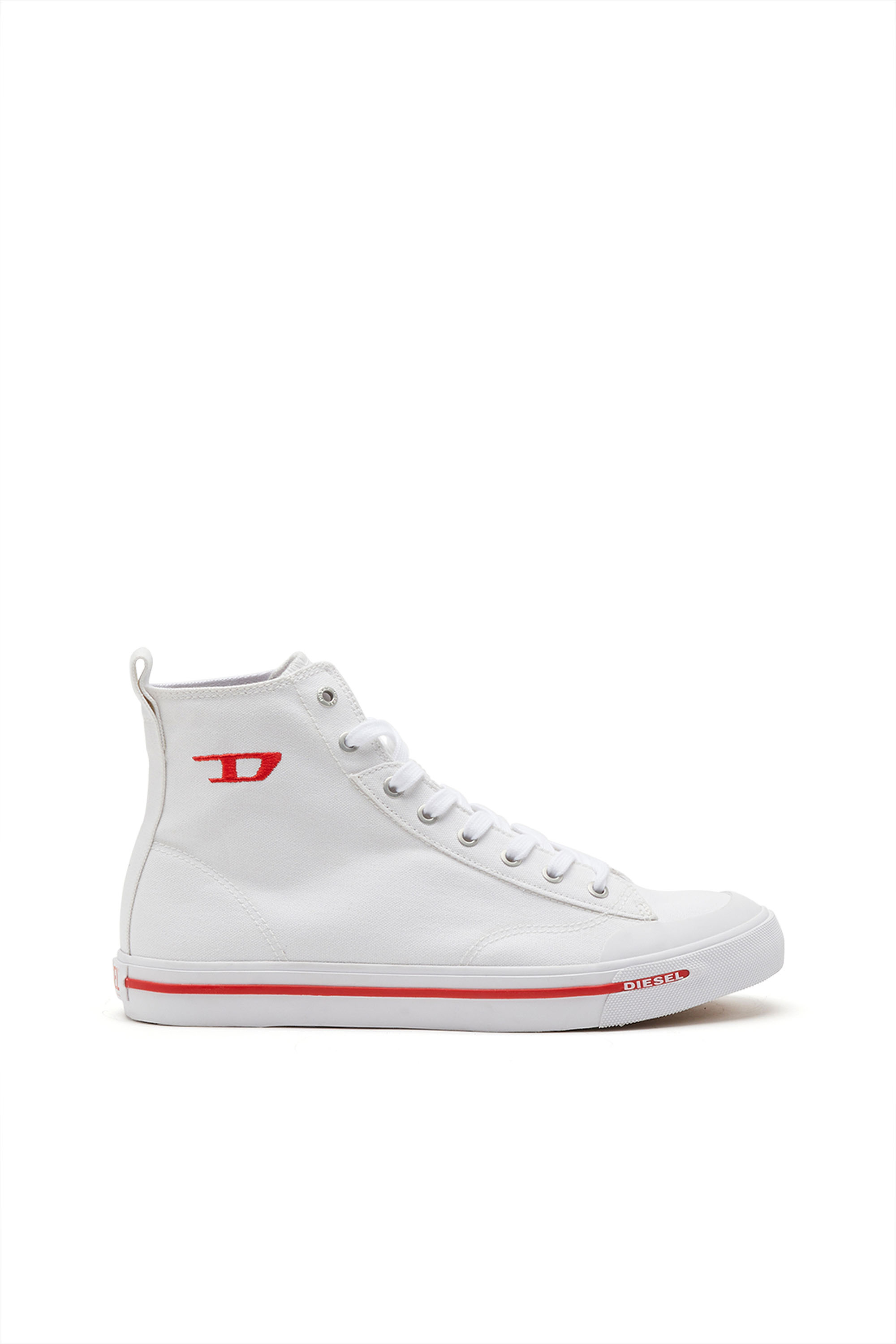 Diesel - S-Athos Mid - High-top canvas sneakers with oval patch - Sneakers - Man - Multicolor