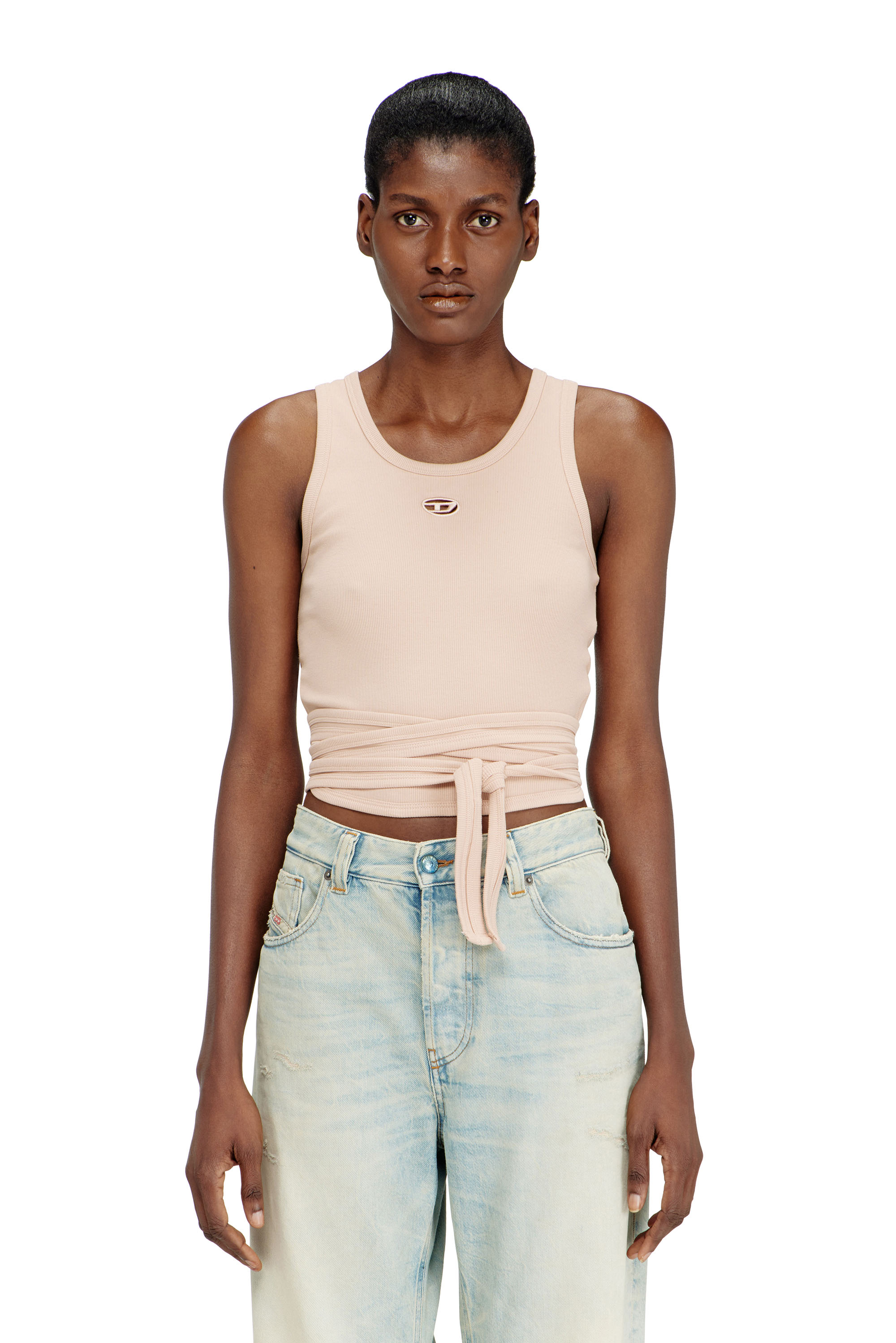 Diesel - Crop top avec lacets enveloppants - T-Shirts - Femme