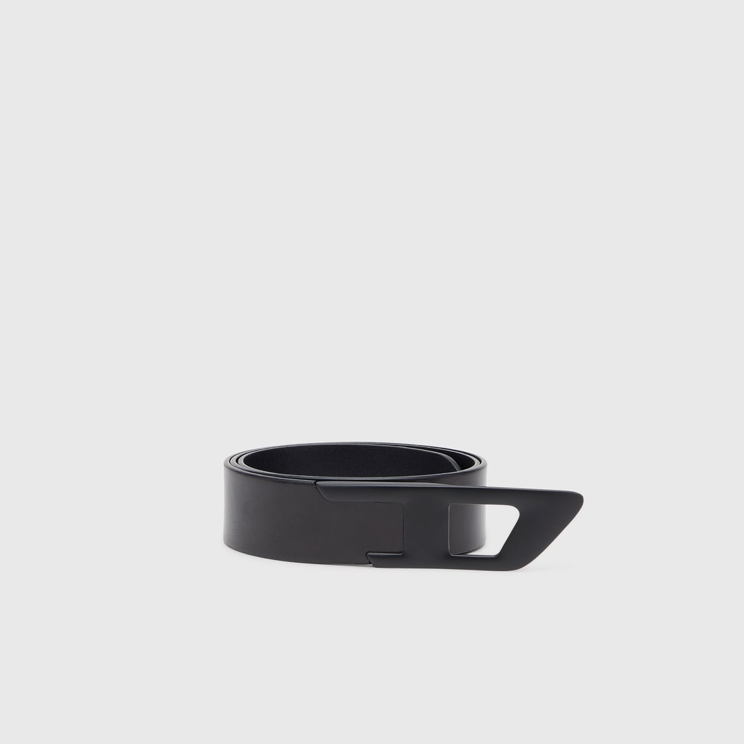 Diesel - Ceinture 4 cm en cuir avec boucle D en métal - Ceintures - Mixte - Noir