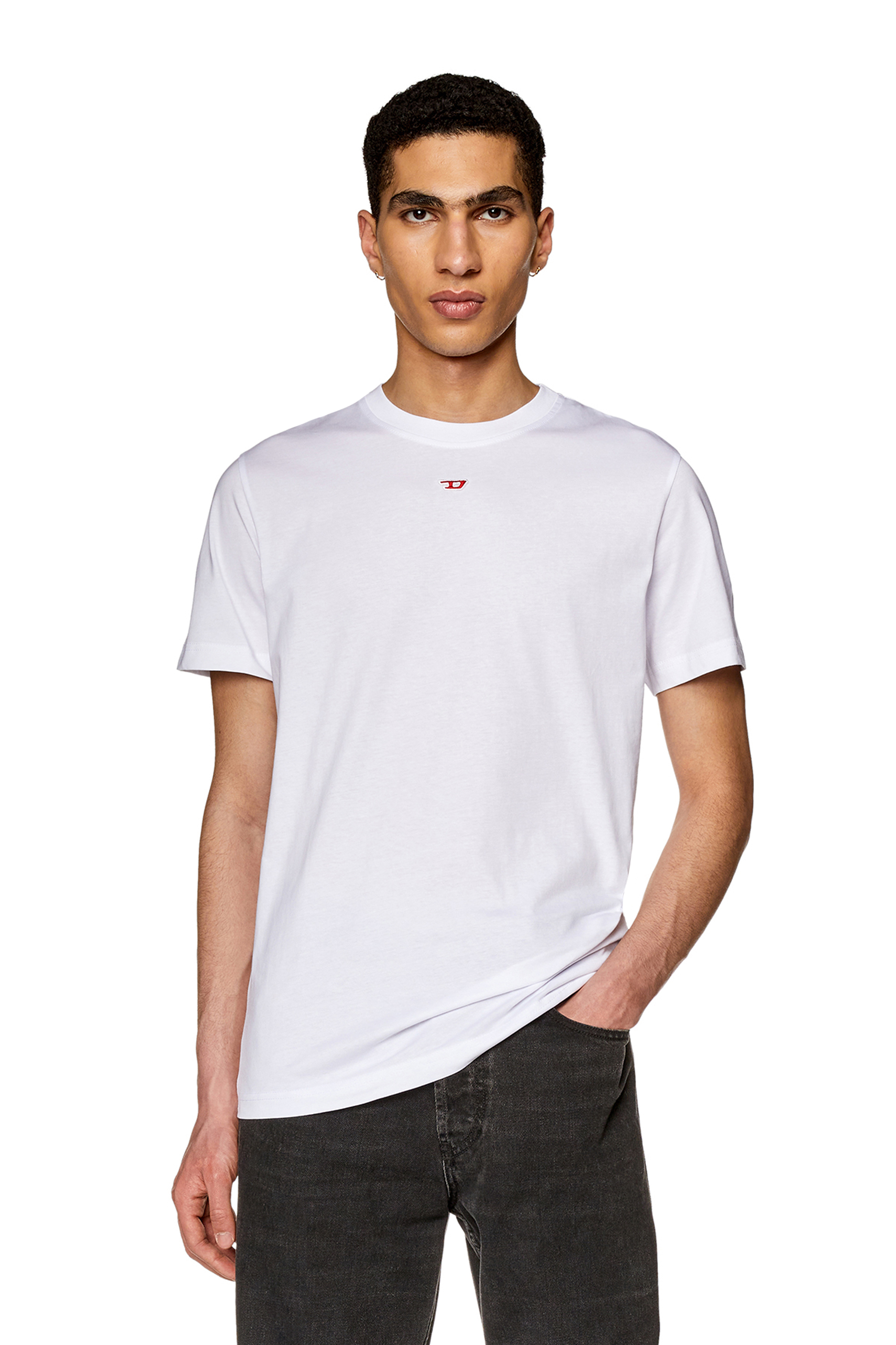Diesel - T-shirt with D patch - T-Shirts - Man - White