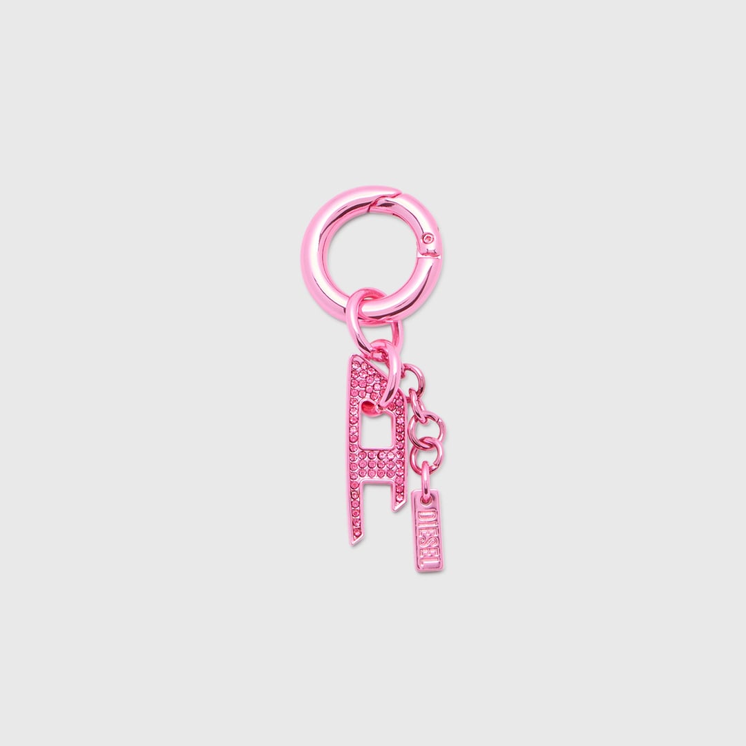 Diesel - Charm with rhinestone D charm - Charms and Keyrings - Unisex - Pink