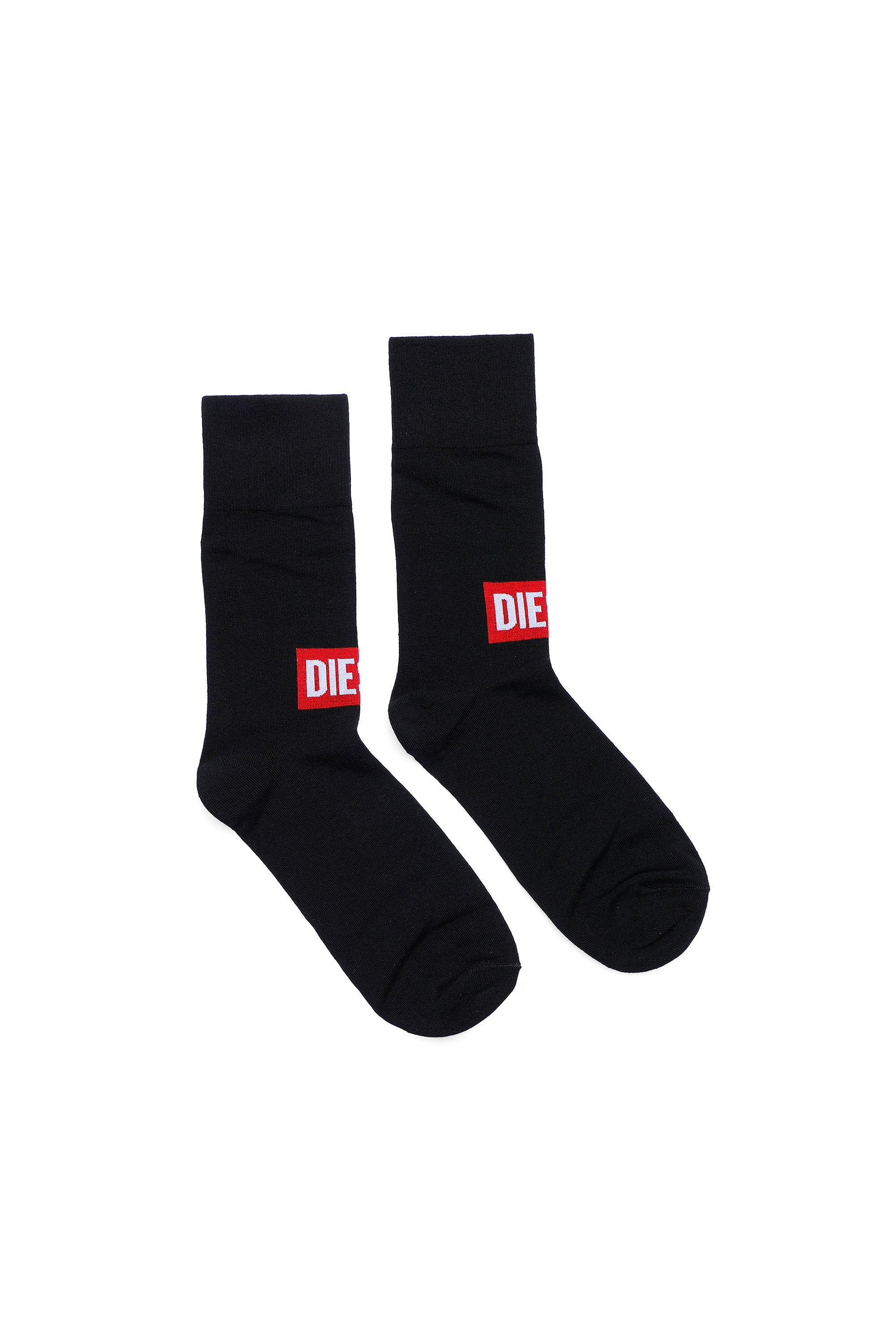 Diesel - Socks with front Diesel logo - Socks - Man - Black