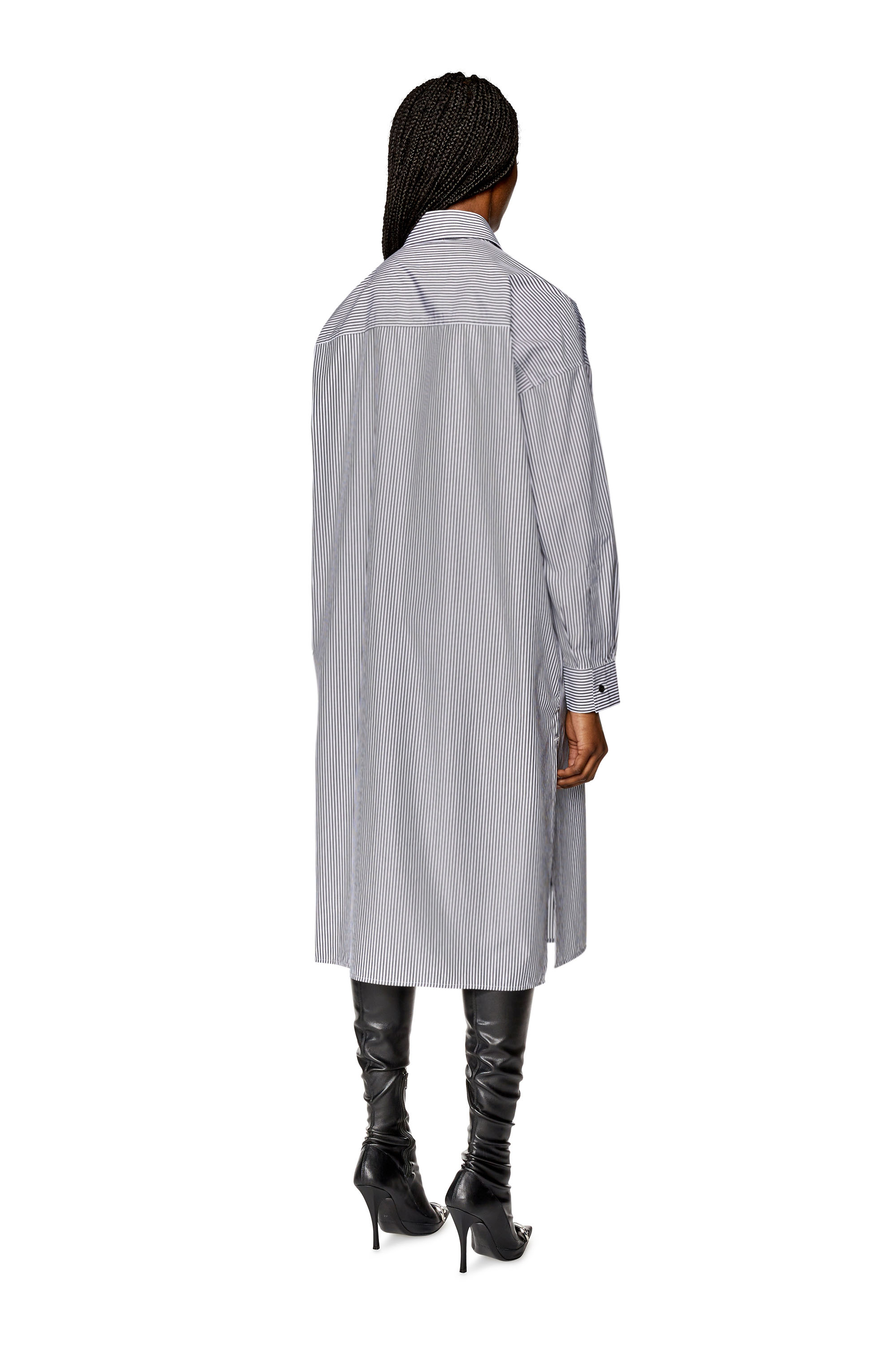 Diesel - Robe chemise à rayures avec logo brodé - Robes - Femme - Polychrome
