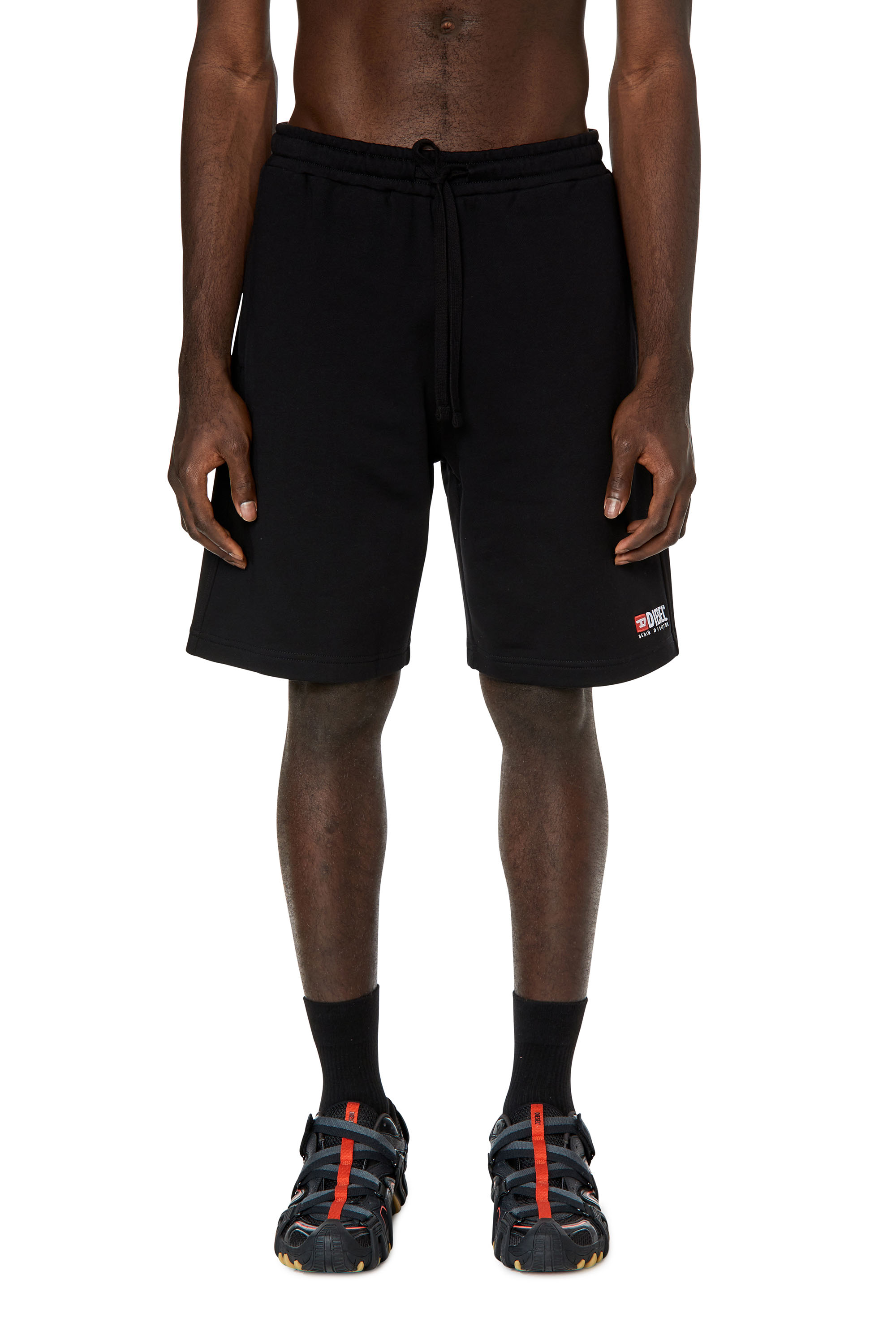 Diesel - Pantalones cortos deportivos con logotipo bordado - Shorts - Hombre - Negro