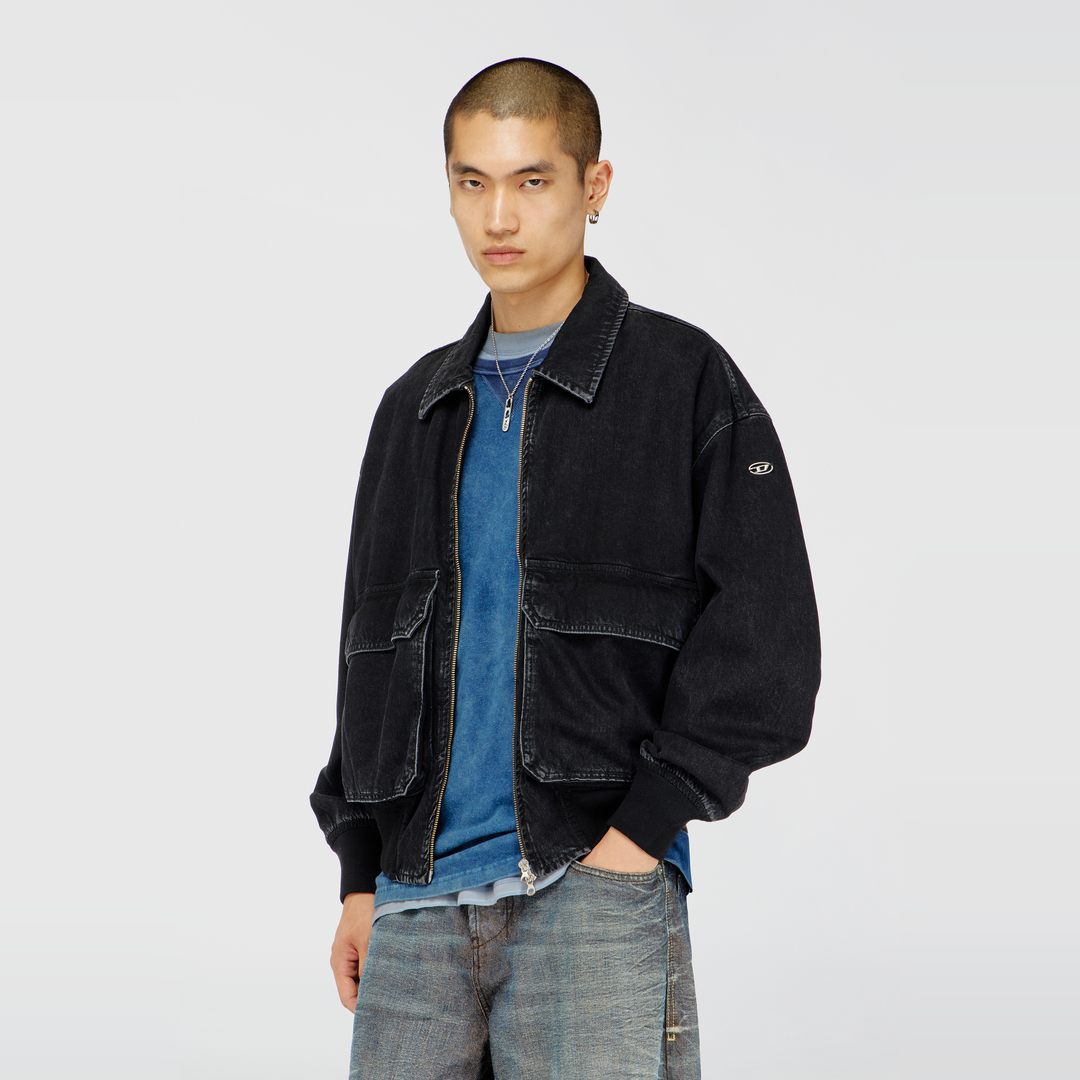 Diesel Nero Unisex - Giacca In Denim - Giacche In Denim Piccolo