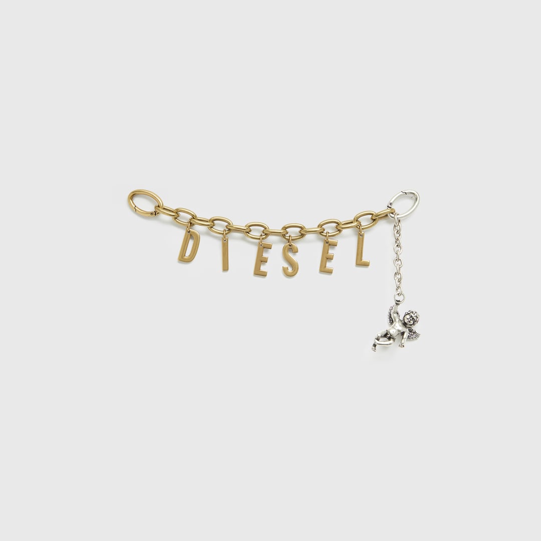 Diesel - Metal letter charm with cherub - Charms and Keyrings - Woman - Gold