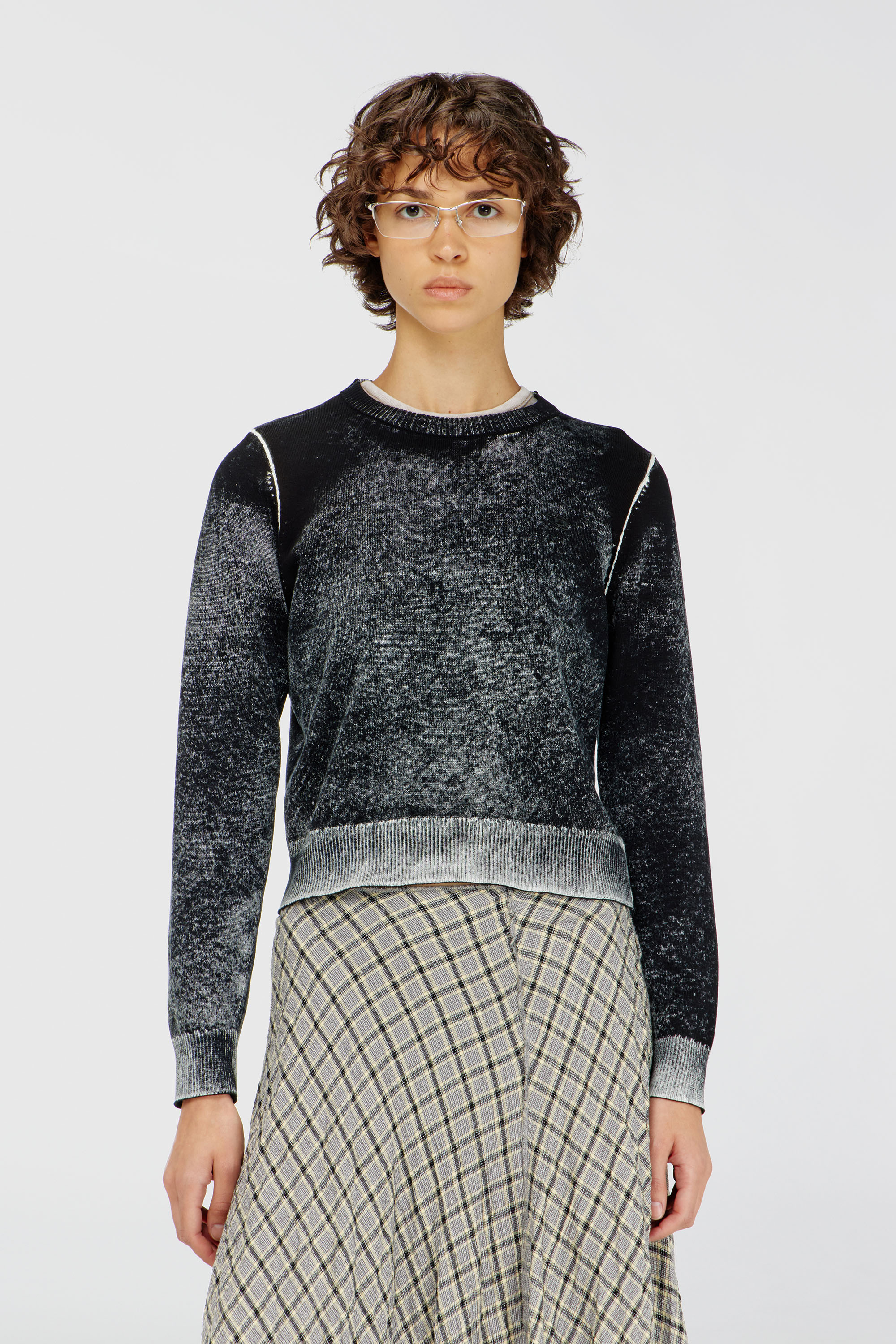 Diesel - Jumper with faded reverse print - Knitwear - Woman - Multicolor