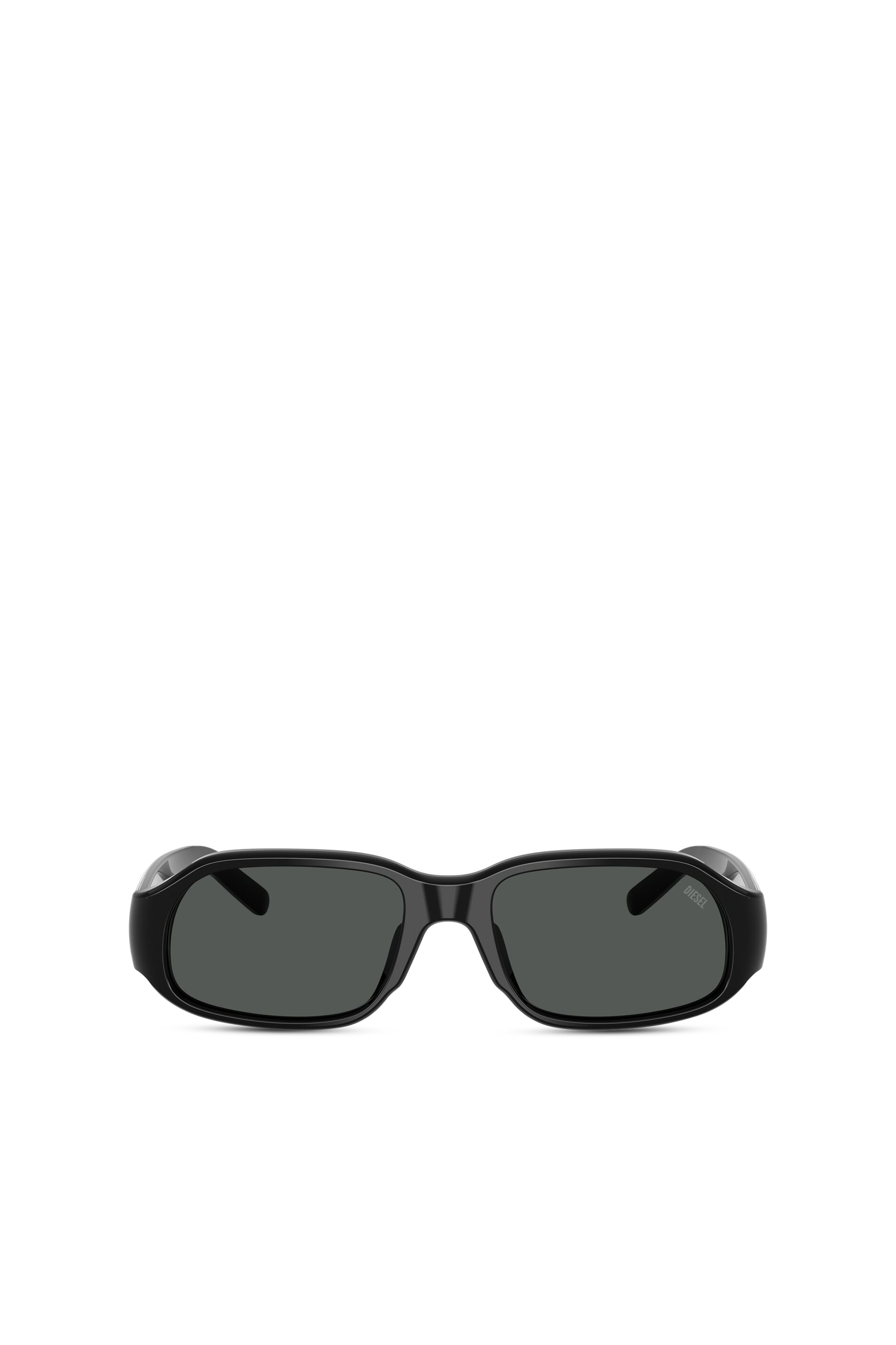 Diesel Unisex Black - Rectangle Sunglasses - Sunglasses Uni