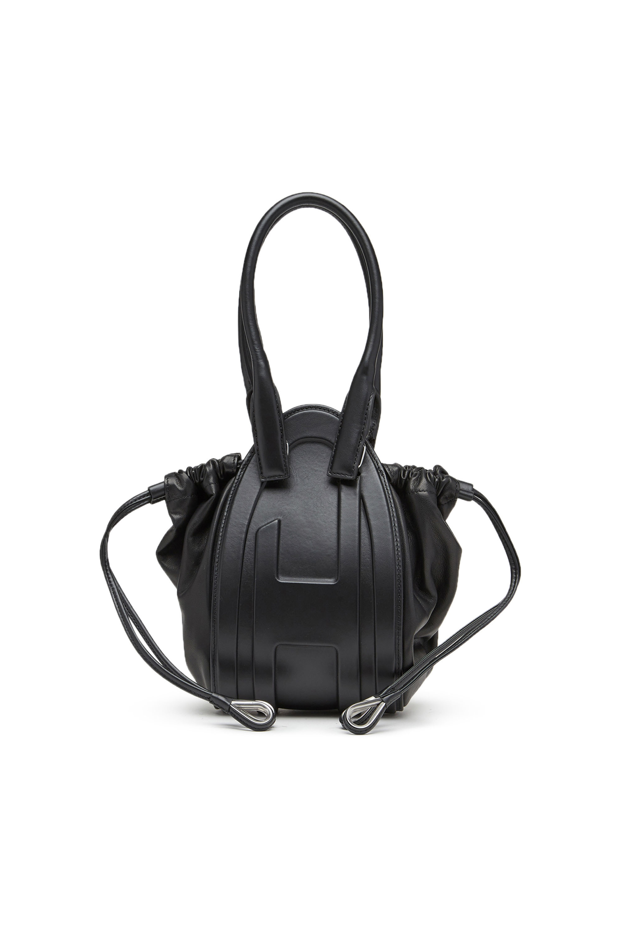 Diesel - 1DR-Fold XS-Oval logo handbag in nappa leather - Handbags - Woman - Black