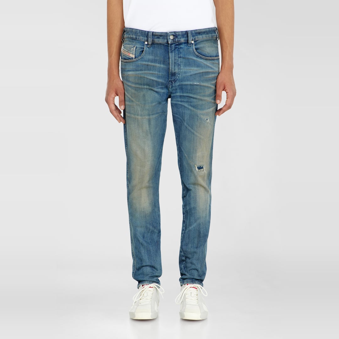 Diesel Slim Regular Waist 2062 D-Strukt Joggjeans, Medium blue, Zip fly