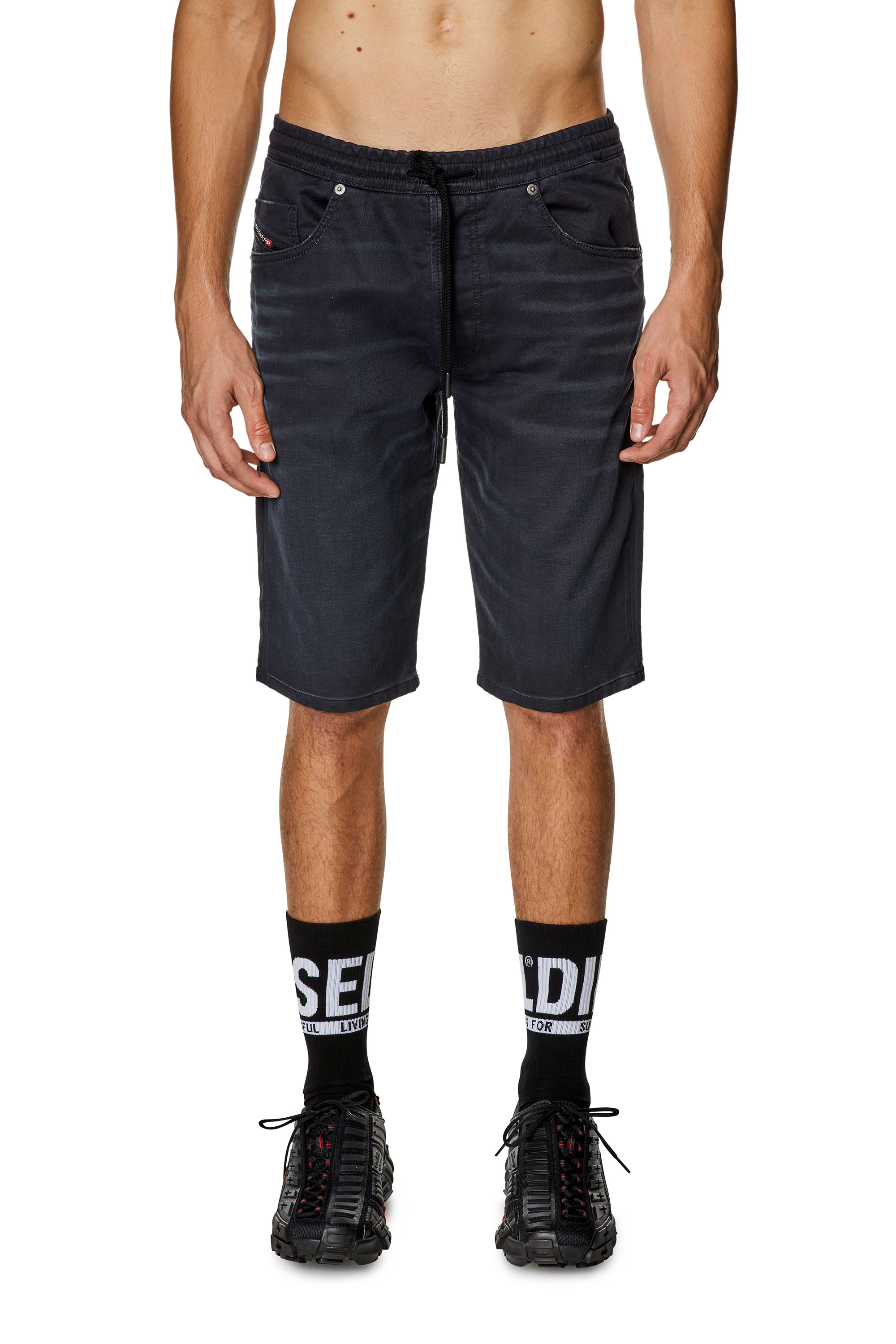 Diesel - Short chino in Jogg Jeans - Shorts - Uomo - Nero
