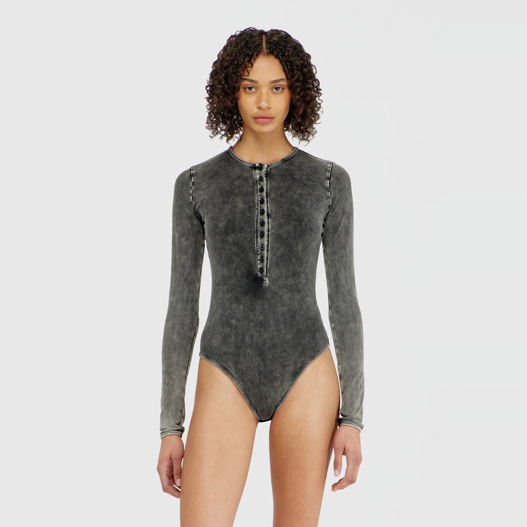 Diesel - Body en coton à boutons devant - Bodys - Femme - Gris