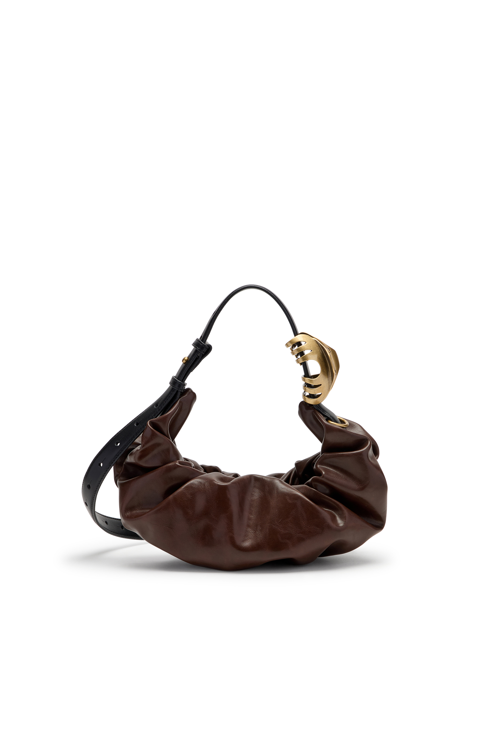 Diesel - GRAB-D HOBO S, Woman's Grab-D-Small scruched hobo bag in Dark Brown - 4