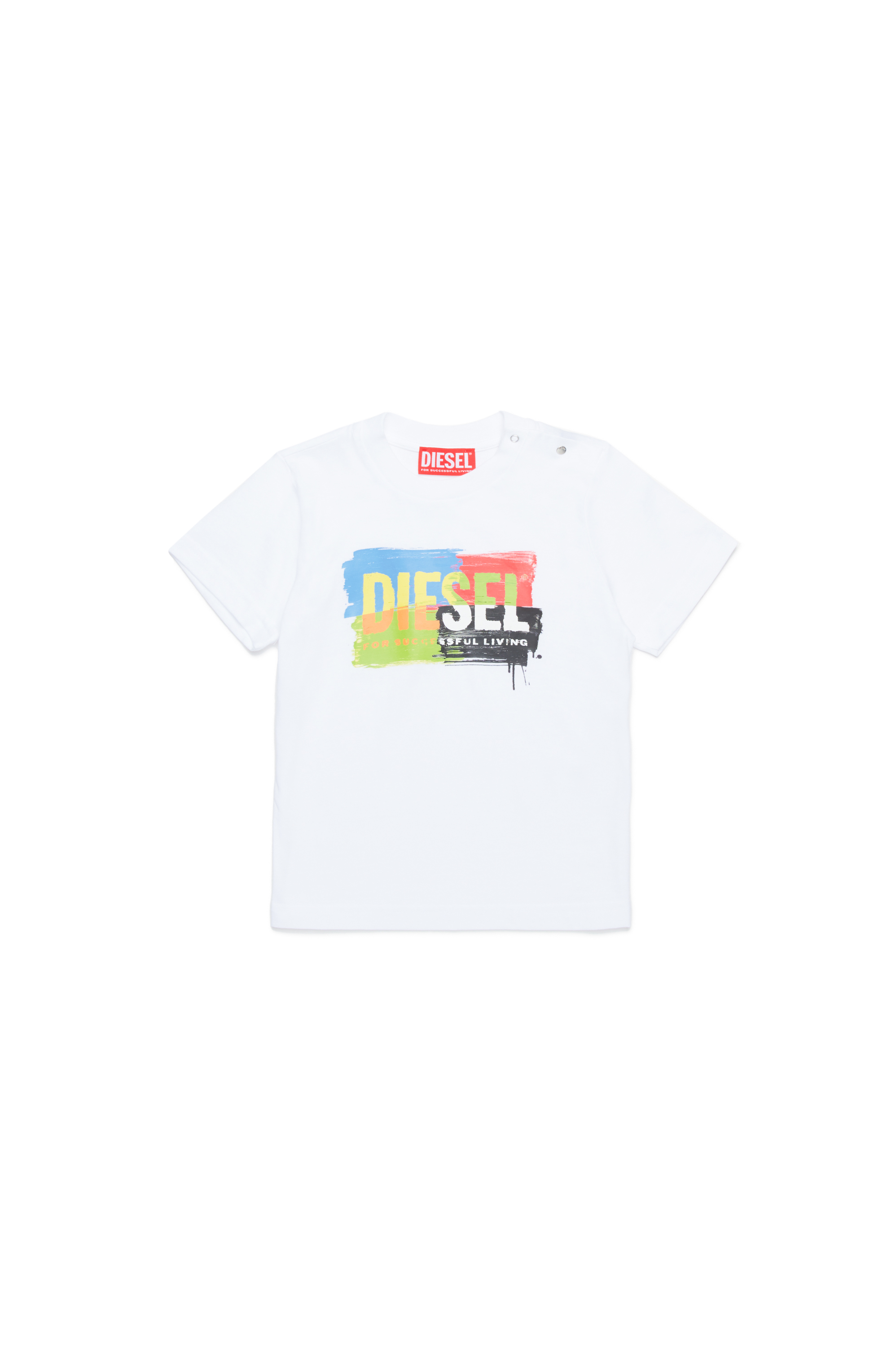 Diesel - T-shirt with painted-effect logo - T-shirts and Tops - Unisex - White