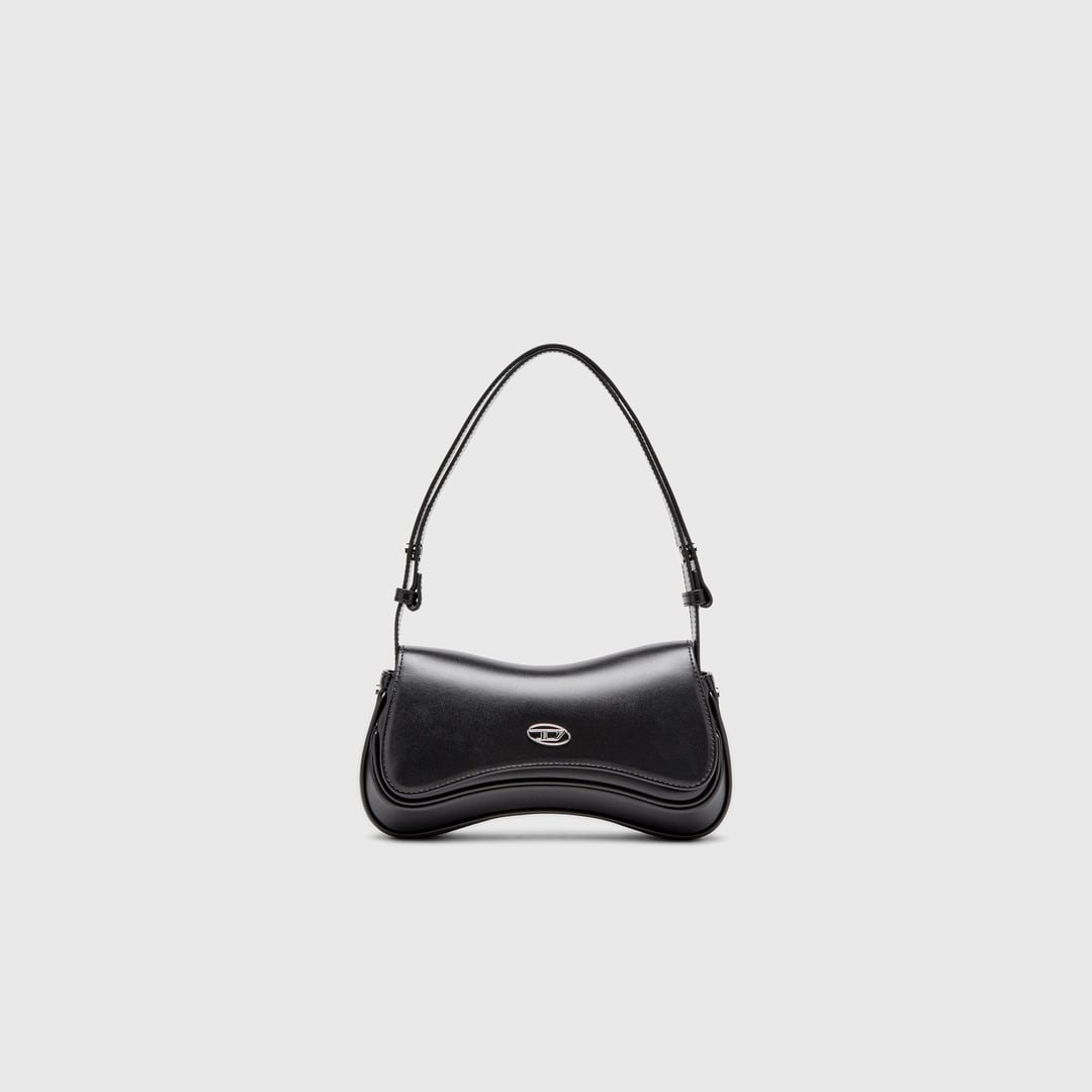 Diesel - Play-Semi gloss leather shoulder bag - Clutches - Woman - Black