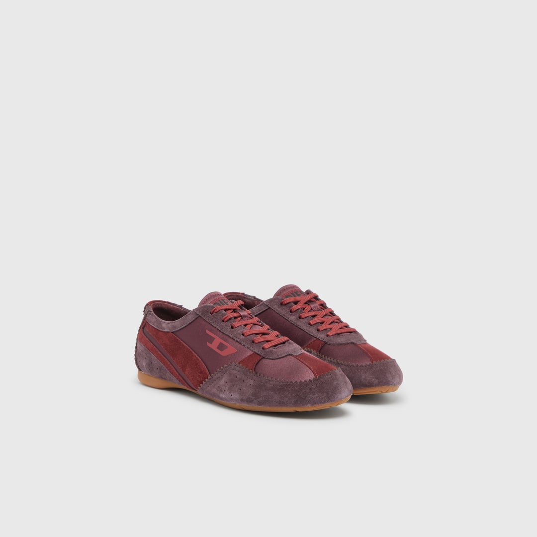 Diesel - D-Mile-Flat sneakers with suede overlays - Sneakers - Woman - Red