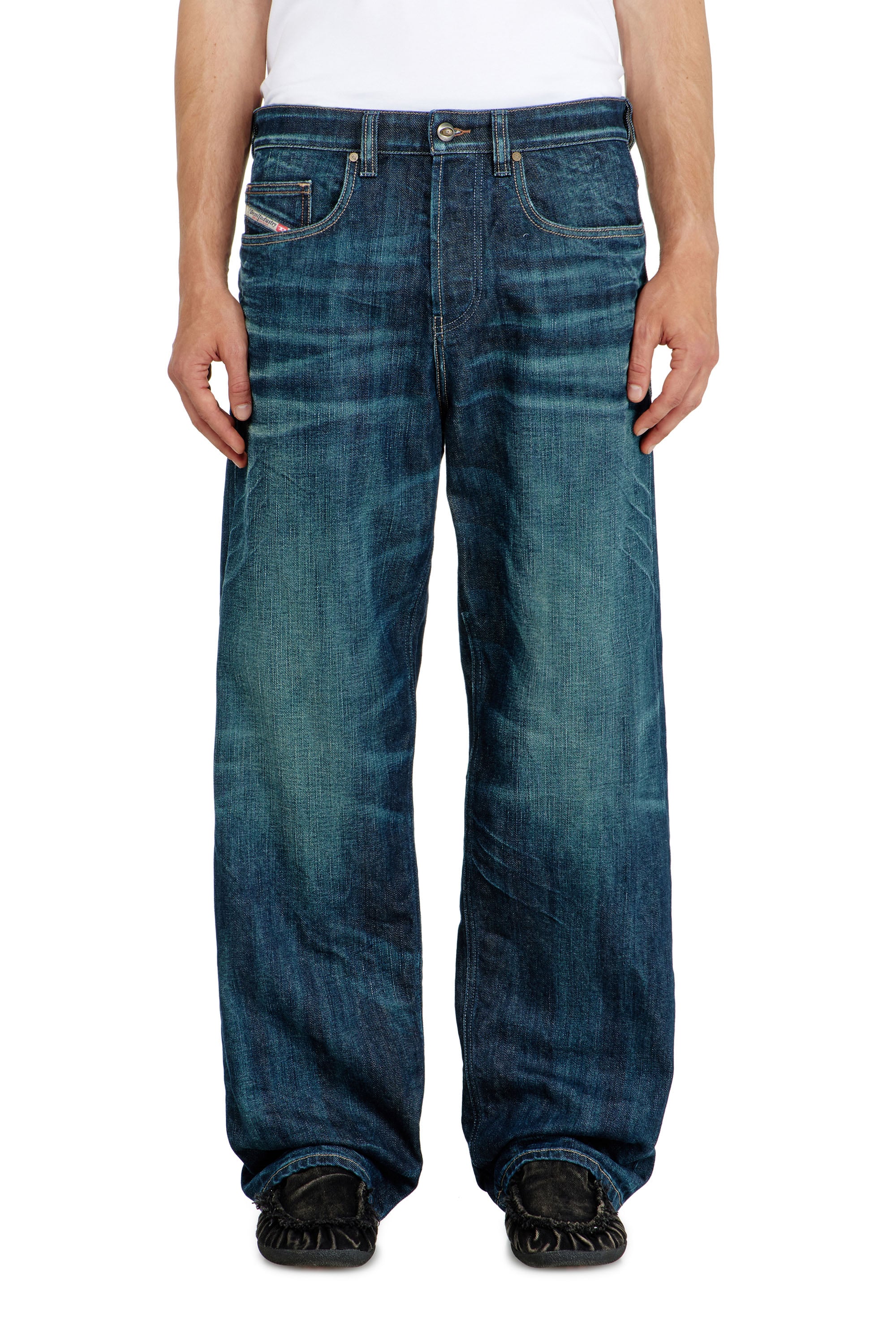 Diesel Jeans Relaxed Basse 2001 D-Macro,, Fermeture Boutonnée Homme Bleu Taille 36