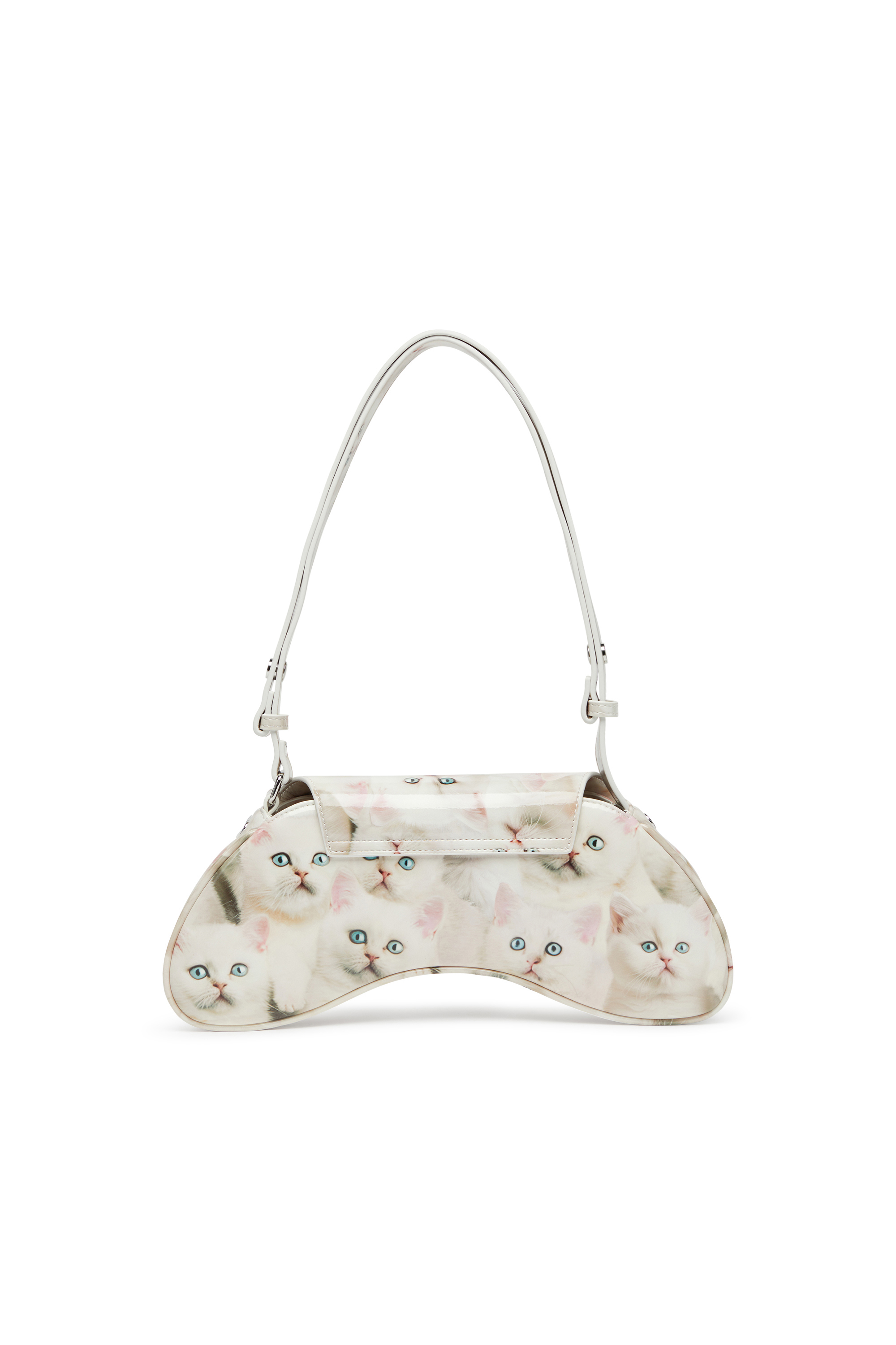 Diesel - PLAY CROSSBODY, Woman's Play-Shoulder bag in printed glossy PU in White - 3