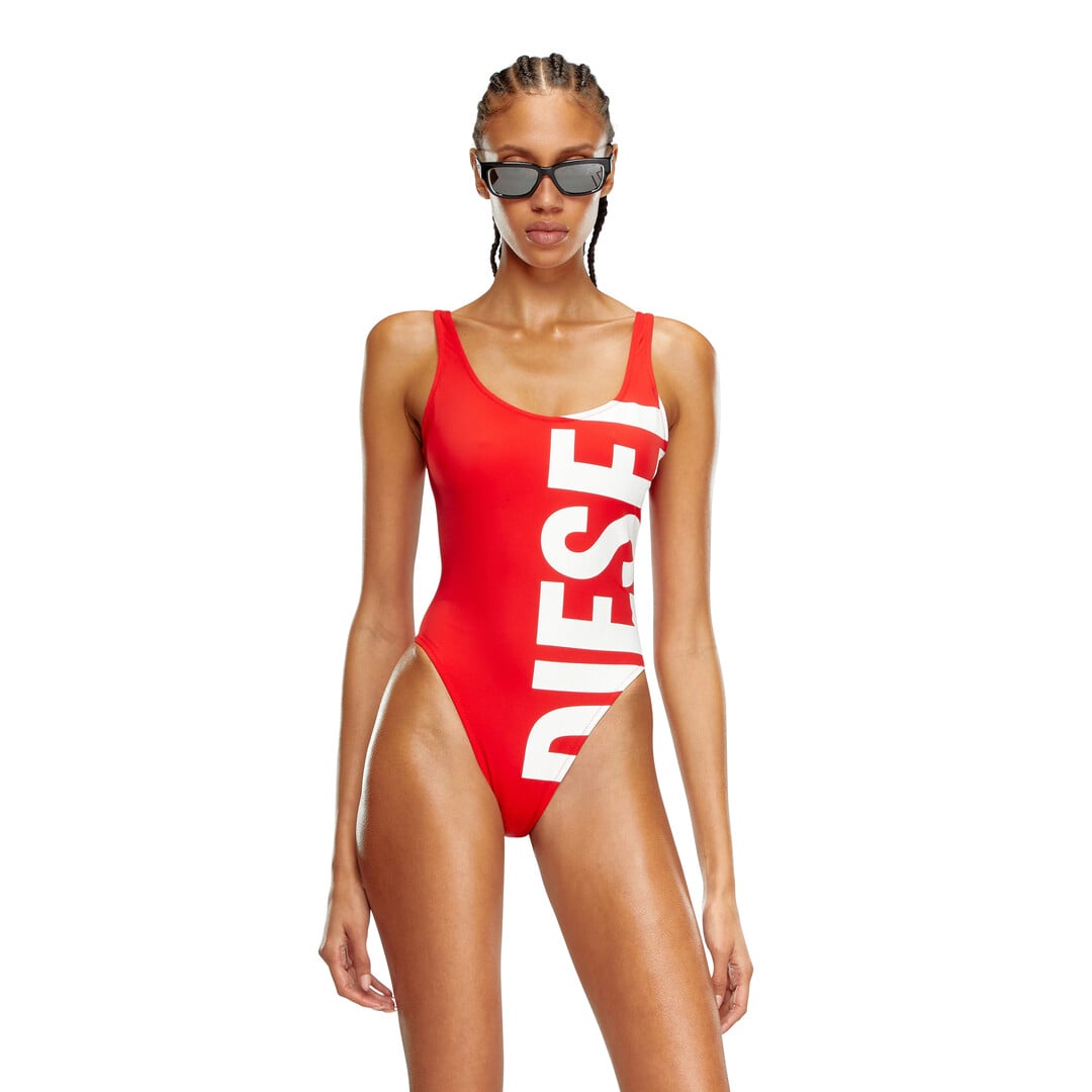 Diesel - Swimsuit with maxi Diesel print - Swimsuits - Woman - Red
