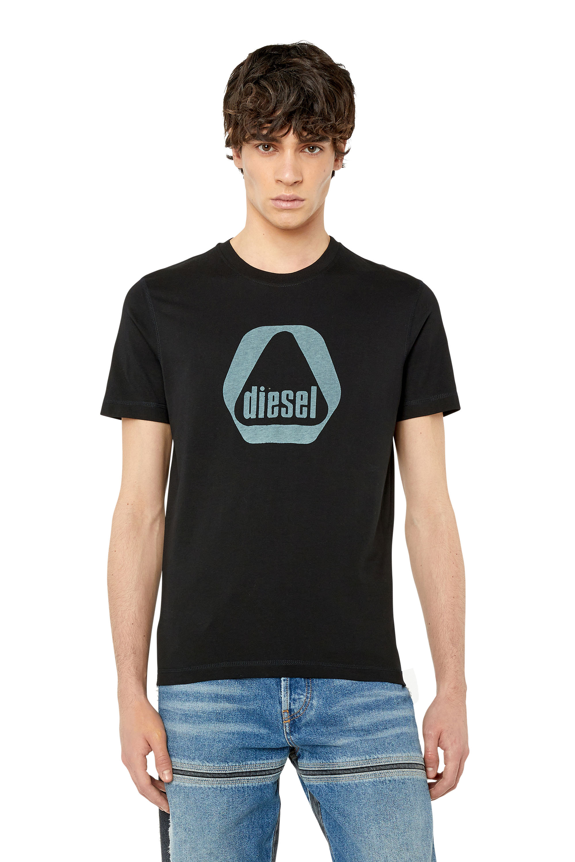 Diesel - T-shirt con logo utility stampato - T-Shirts - Uomo - Nero