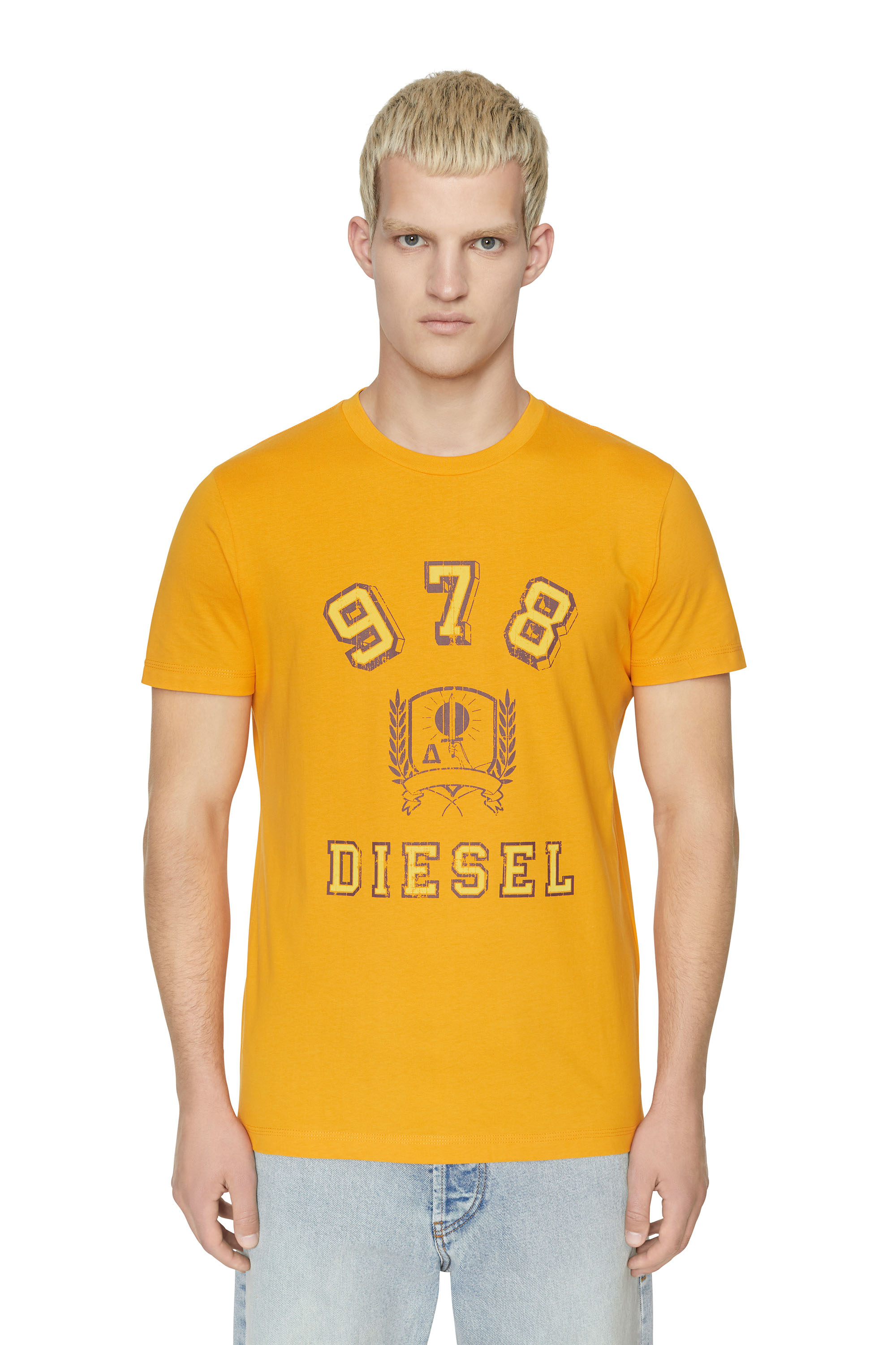Diesel - T-shirt con stemma e logo 978 Diesel - T-Shirts - Uomo - Giallo