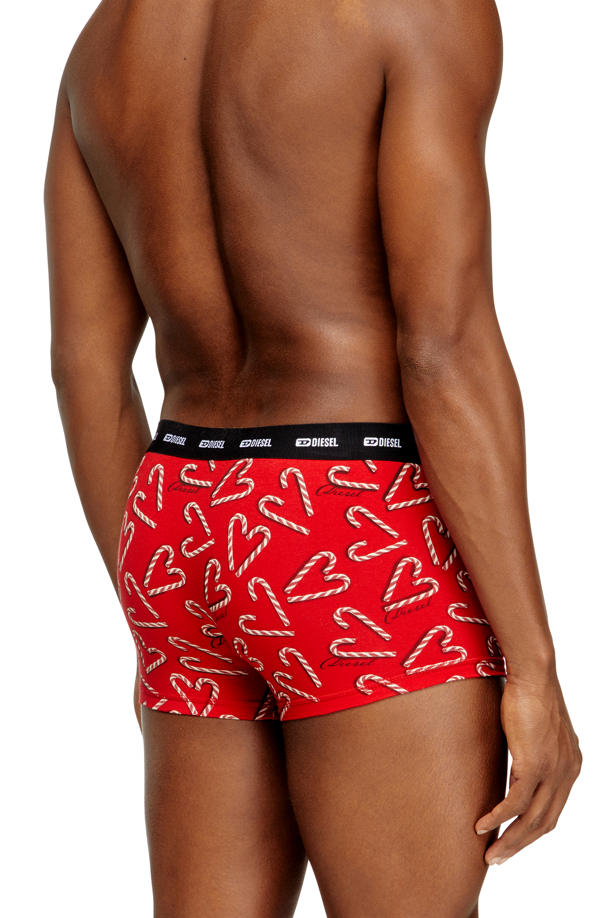 Diesel - DAMIEN-GFT-UTLT-3PACK, Man's Set of three stretch-cotton boxers in Red/Black - 4