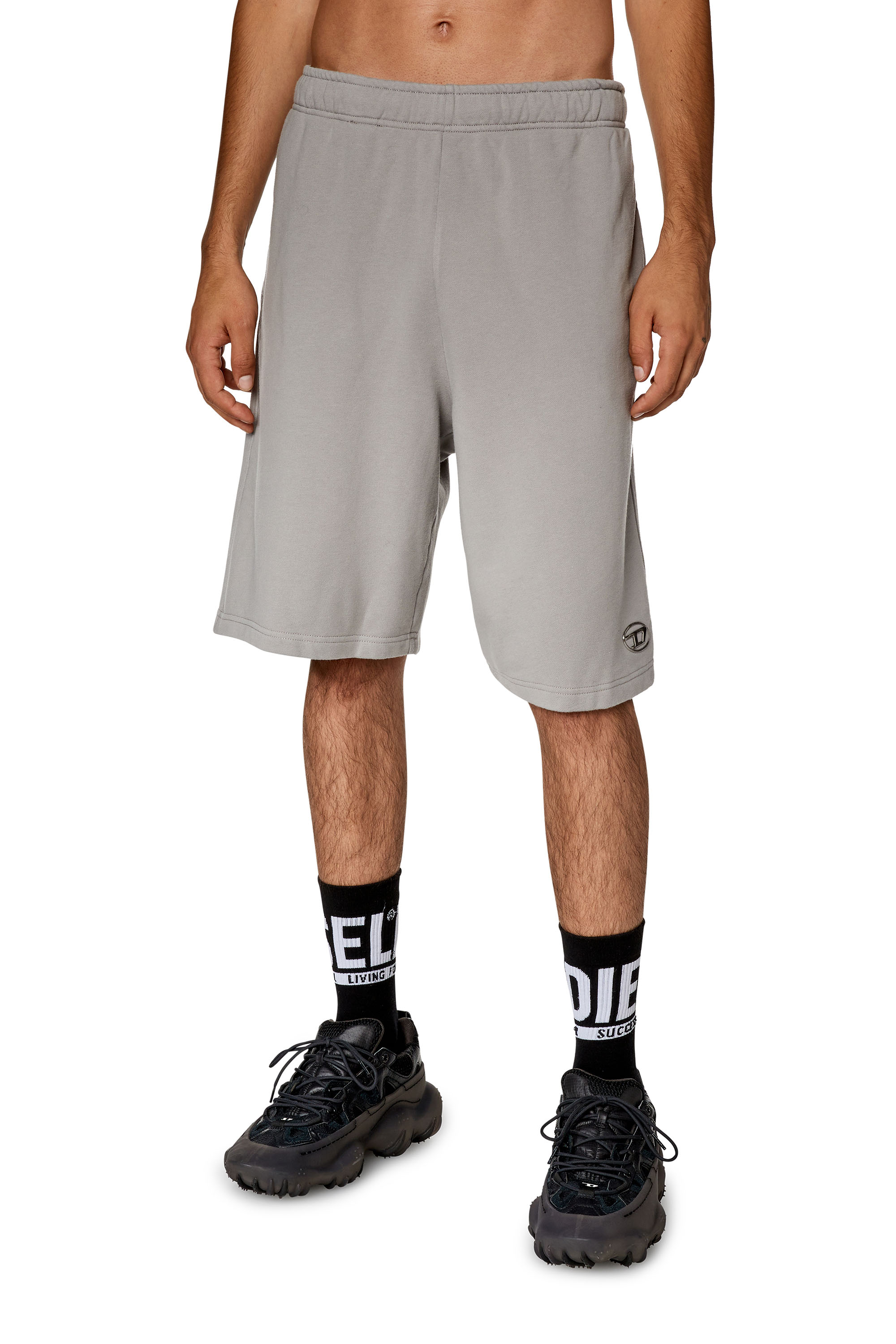 Diesel - Sweat shorts with injection molded logo - Shorts - Man - Grey