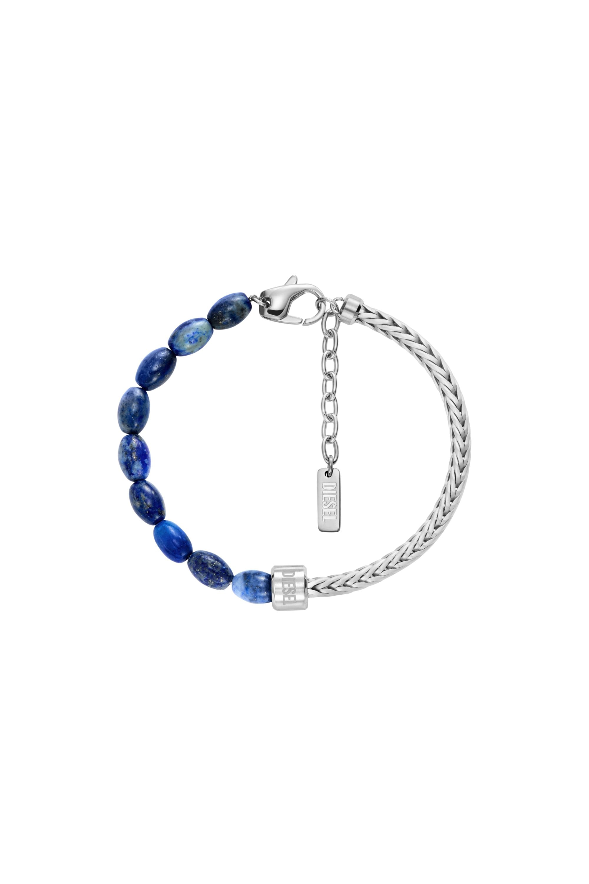 Diesel - Lapis Beaded Bracelet - Bracelets - Unisex - Silver