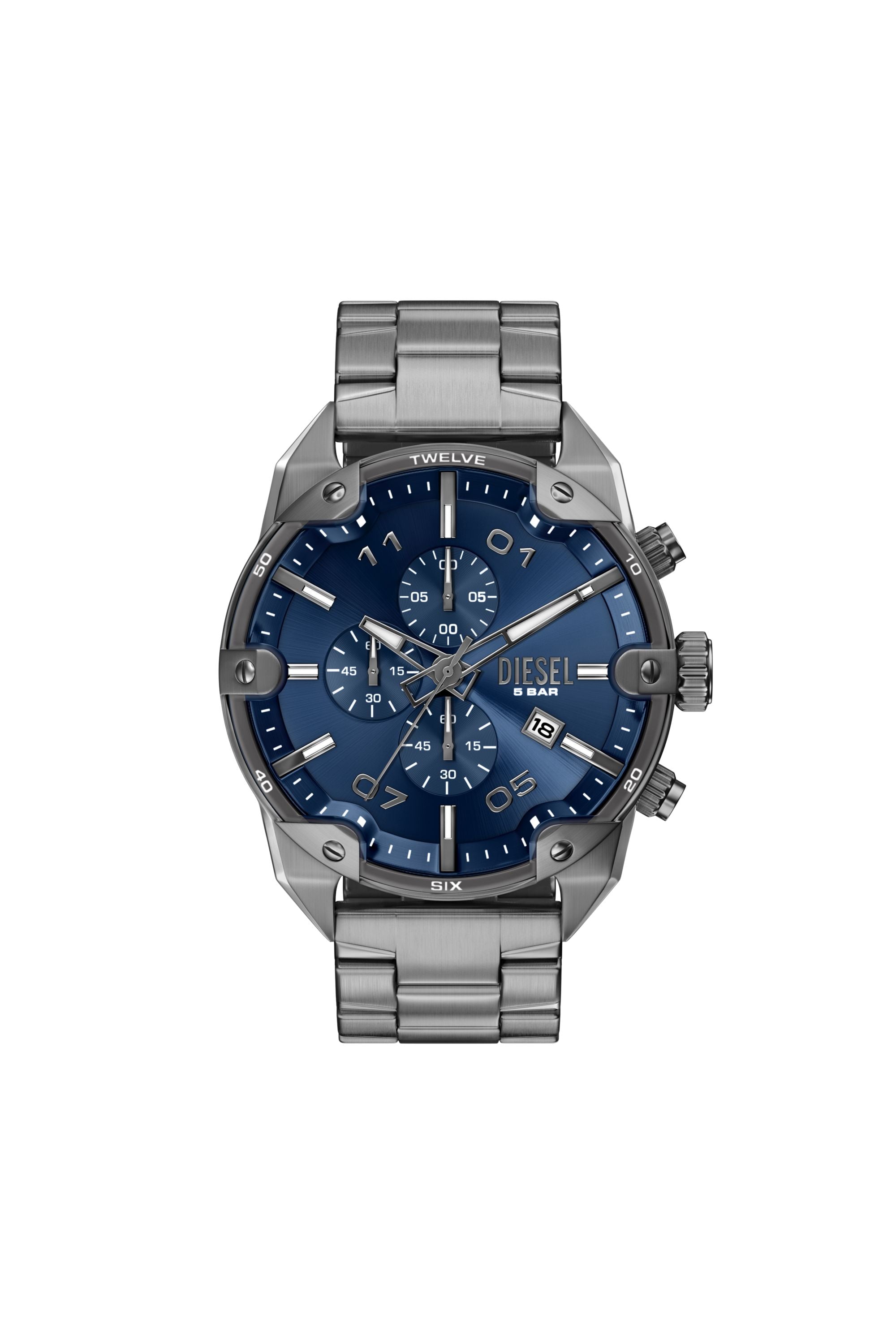Diesel - Montre Spiked en acier inoxydable finition gunmetal - Montres - Homme