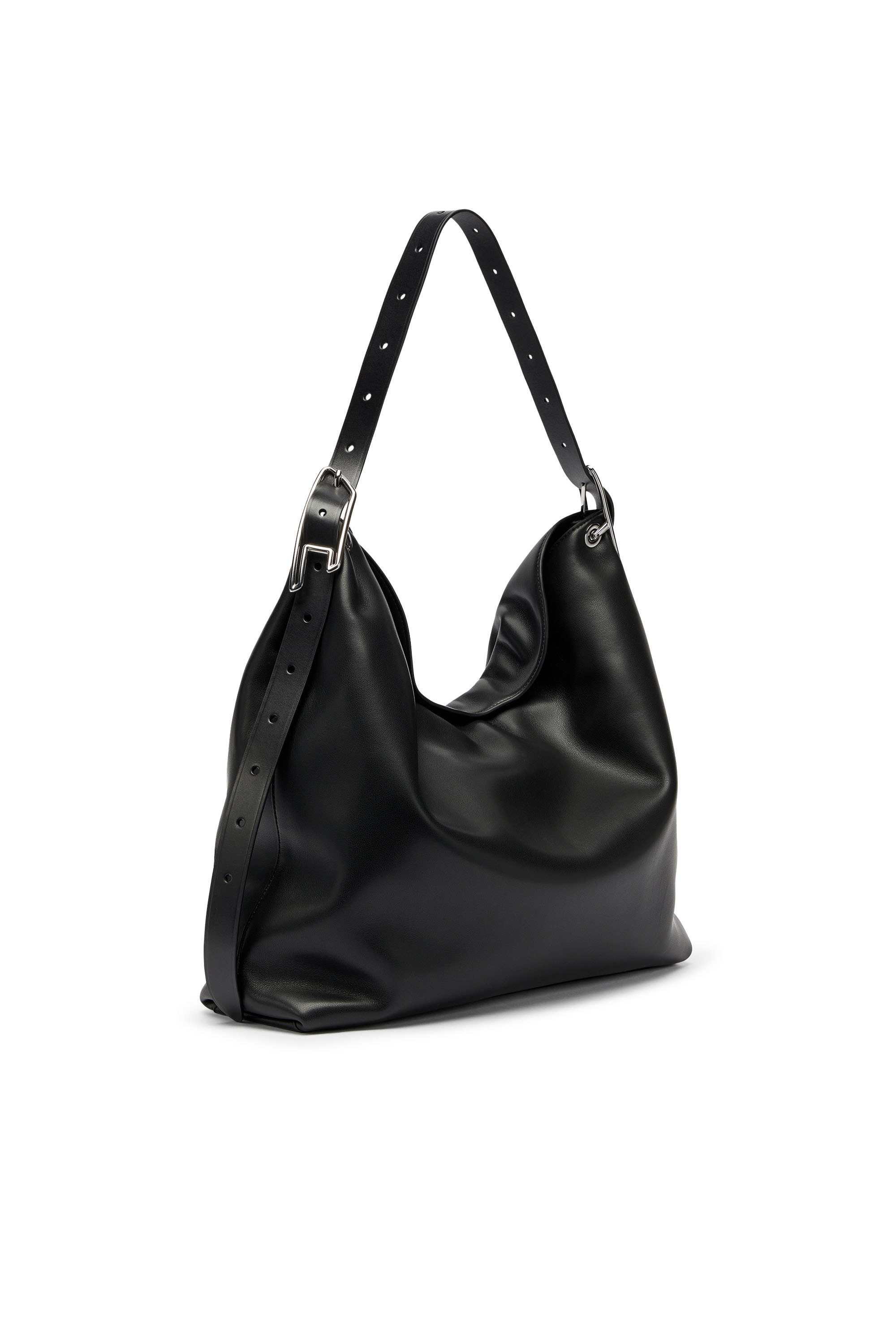 Diesel - D-LINE HOBO L, Woman's D-Line-Leather hobo bag in Black - 1