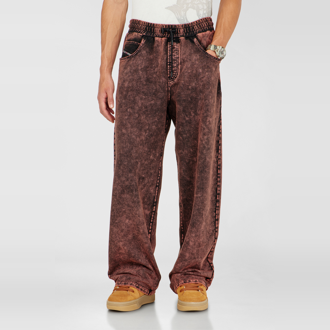 Diesel - Pantalon de survêtement effet denim - Pantalons - Homme - Rouge