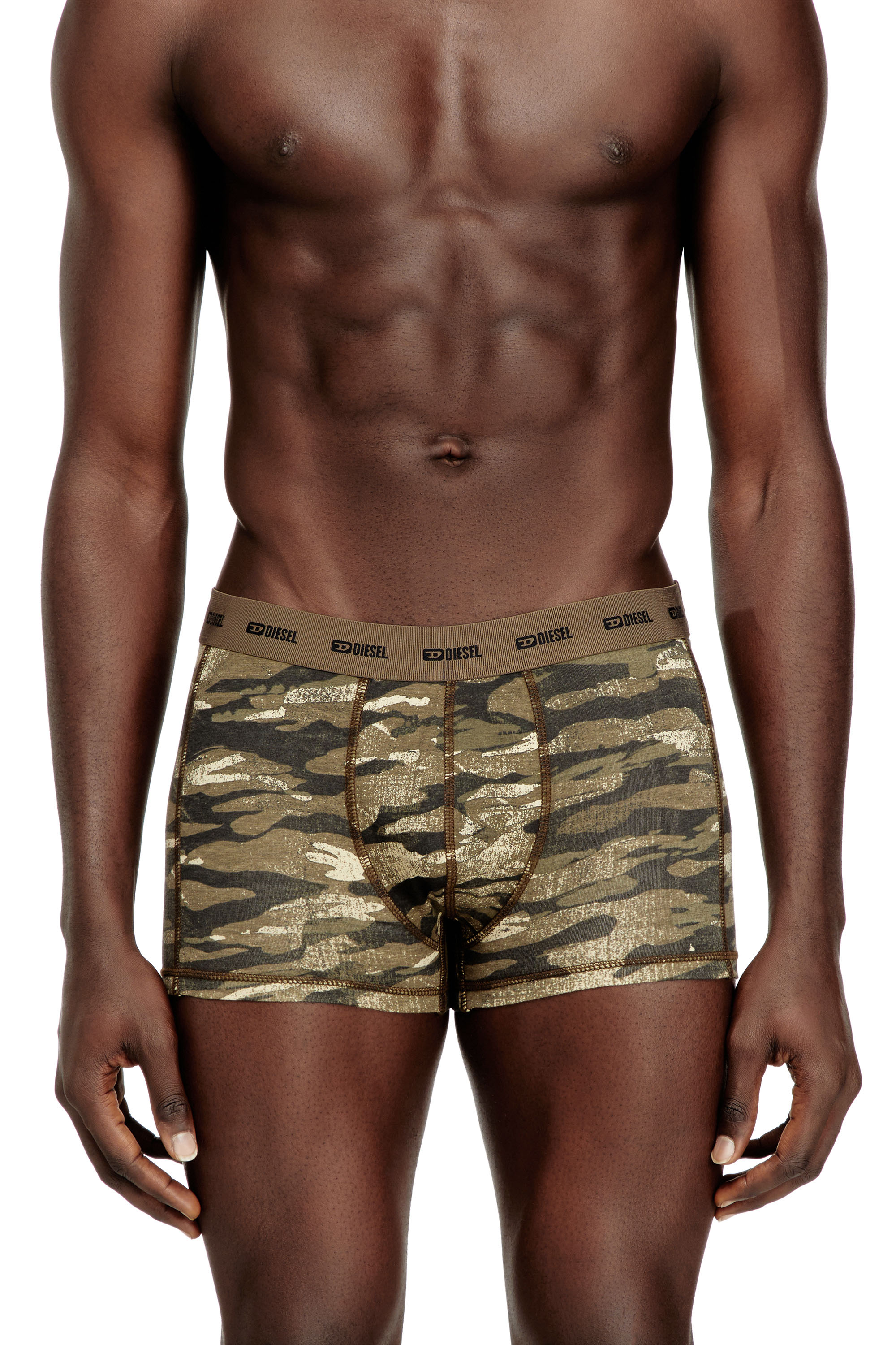 Diesel - Three-pack of boxer briefs plain and camo - Trunks - Man - Green