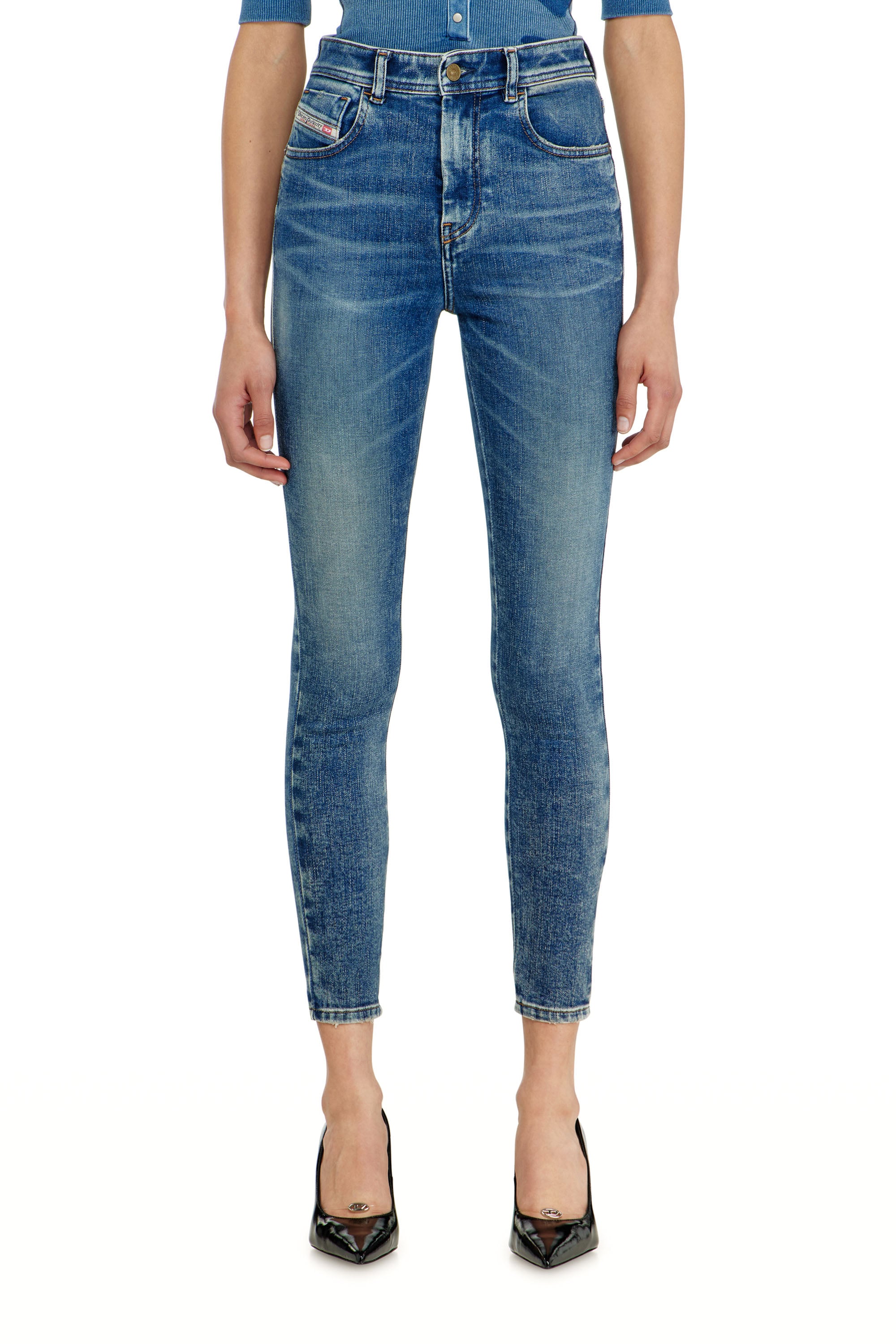 Diesel Women's Blue Skinny Jeans High Waist 1984 Slandy-High, Zip Fly Size 32