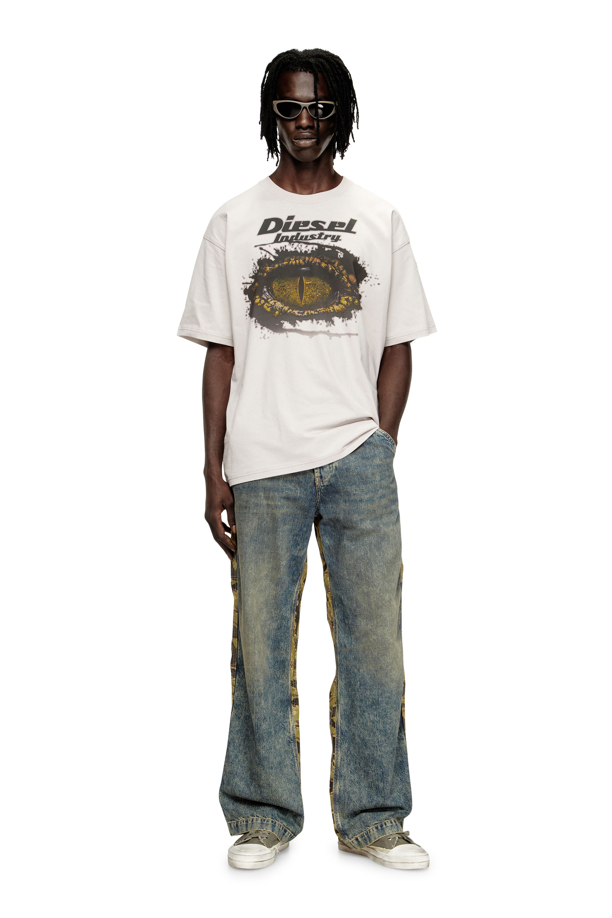 Diesel - T-BOXT-T25, Man's Cotton t-shirt with digital print in Light Grey - 2