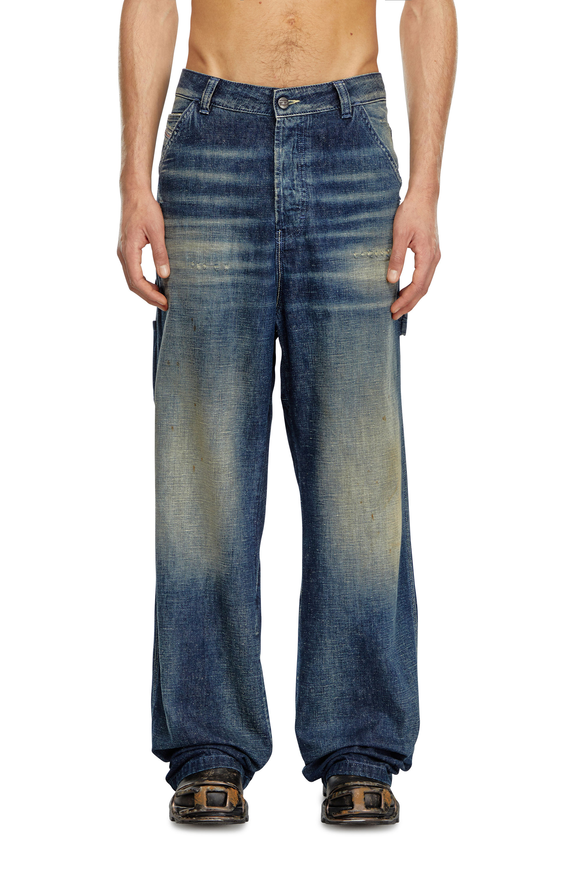 Shop Diesel Relaxed Jeans In Blue