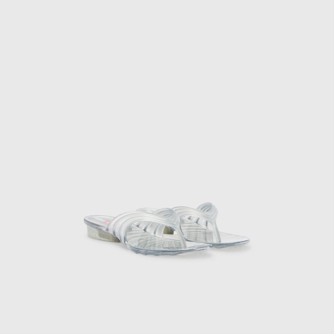 Diesel - Sculptural flip-flops in Melflex - Sandals - Woman - Silver
