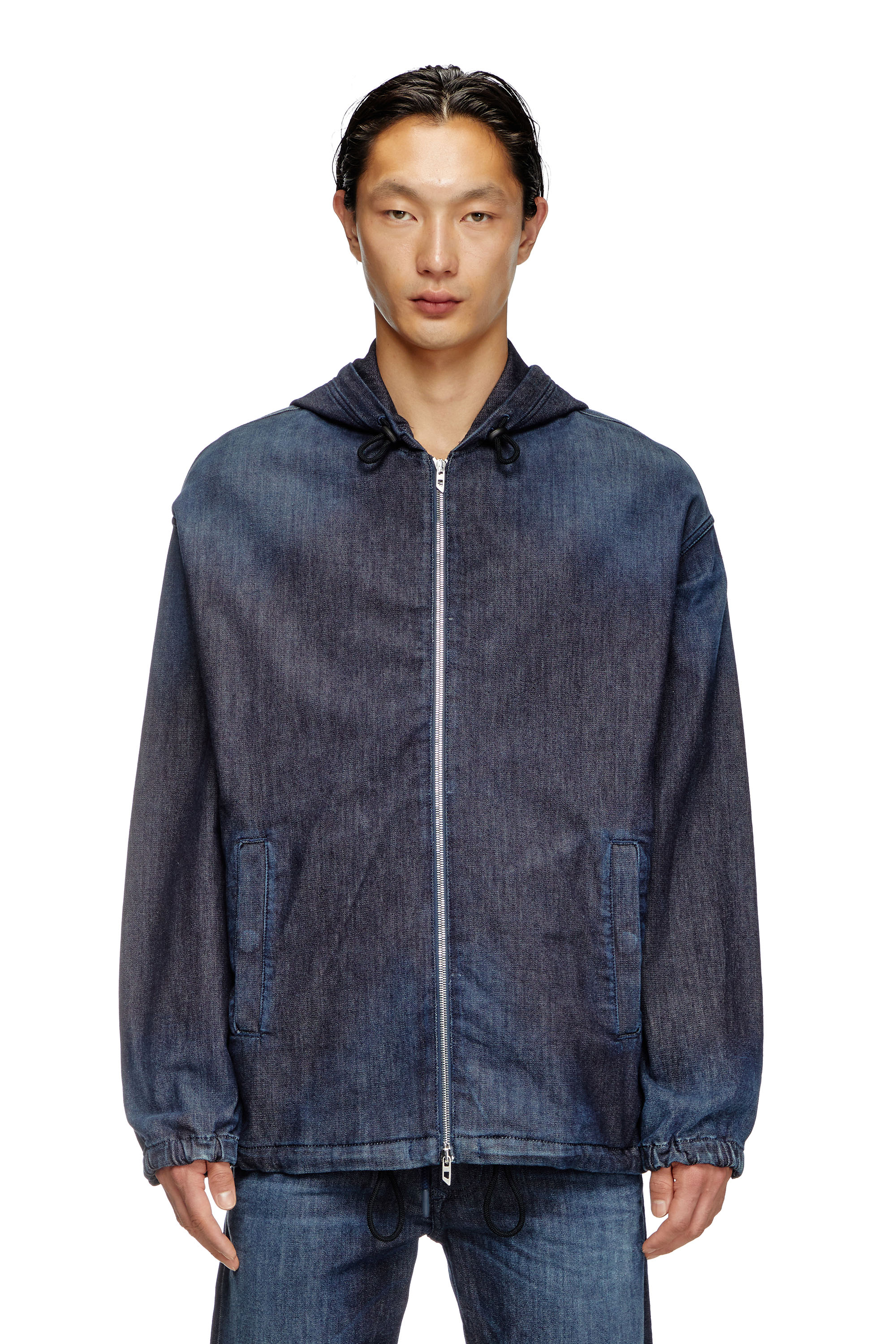 Diesel Men's Blue - Hooded Joggjeans Jacket - Denim Jackets - Man Small
