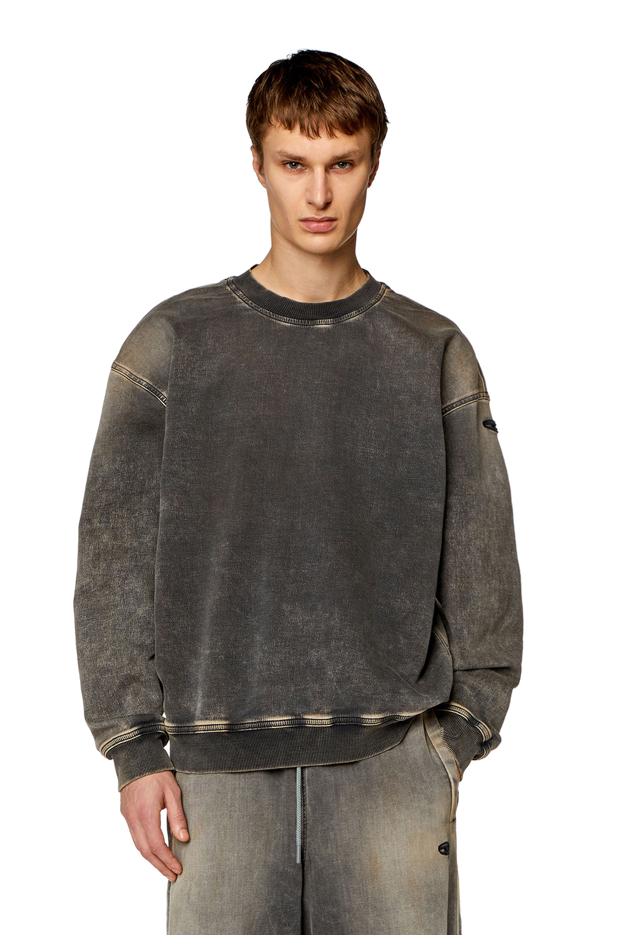 Diesel - Sweat-shirt en Track Denim - Pull Cotton - Homme - Noir