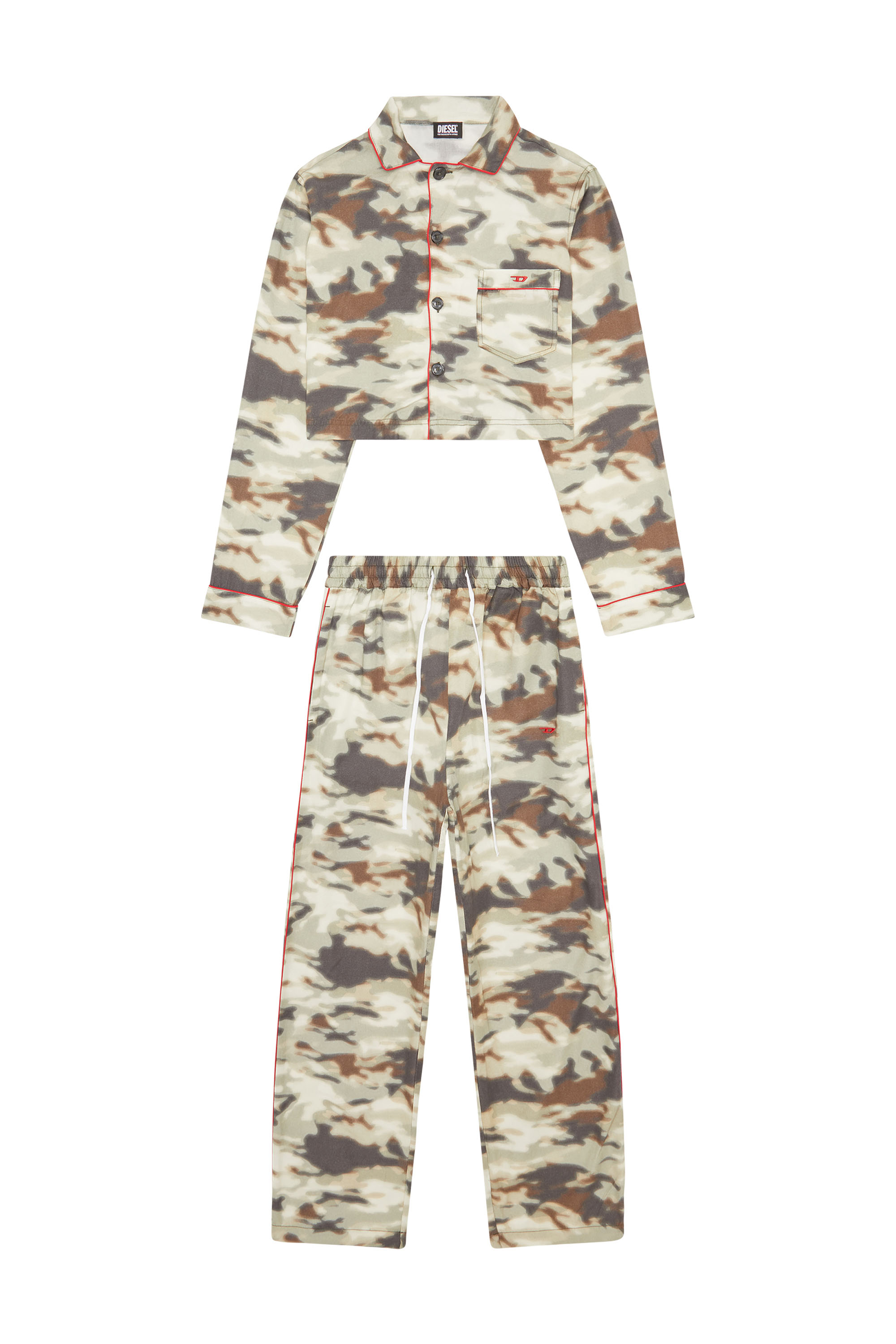 Diesel - Pyjamas aus Camouflage-Tencel - Pyjamas - Damen - Grün