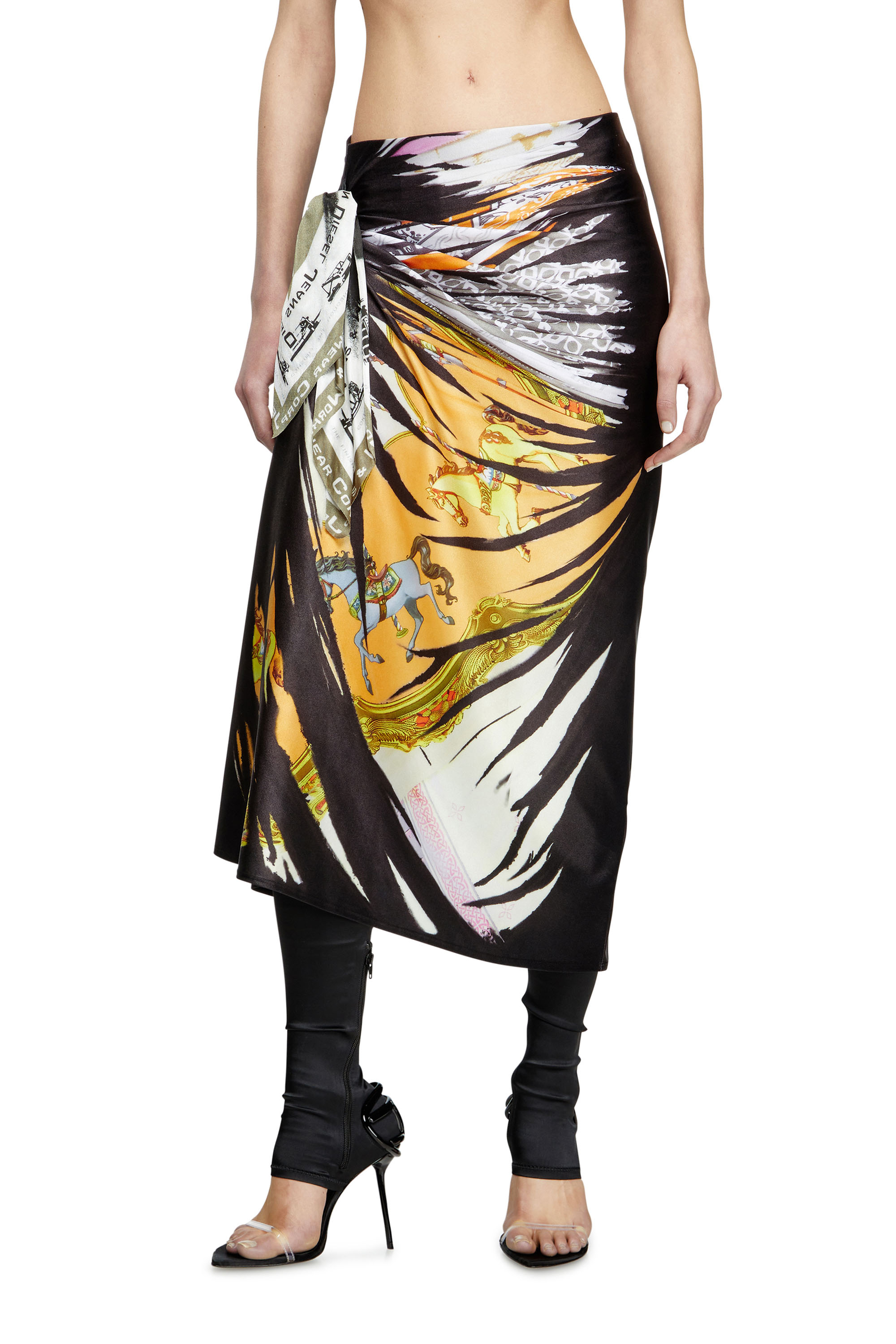 Diesel - Draped skirt with bandana print - Skirts - Woman - Multicolor