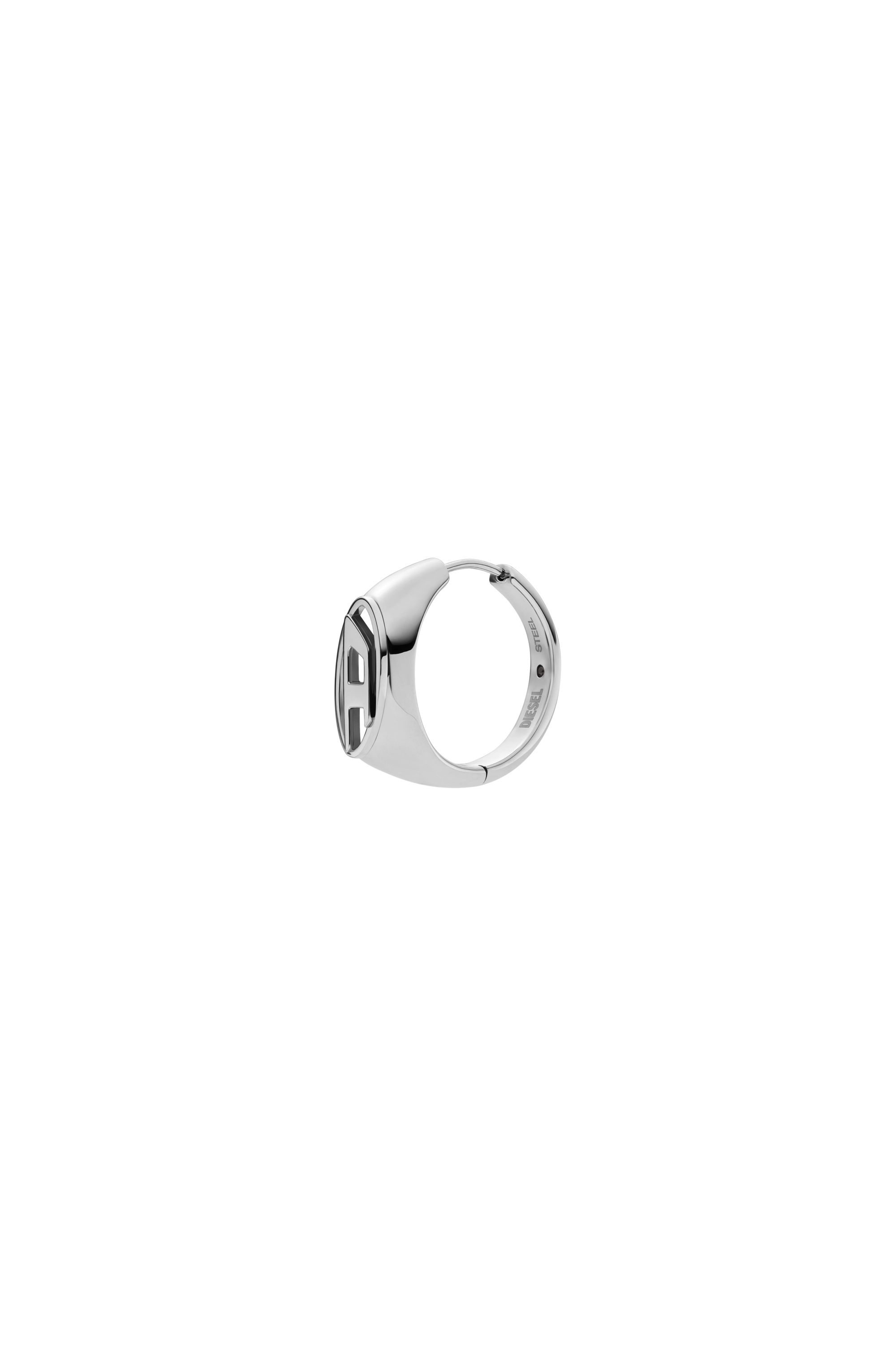 Diesel Unisex Silver - Stainless Steel Hoop Earring - Earrings Uni